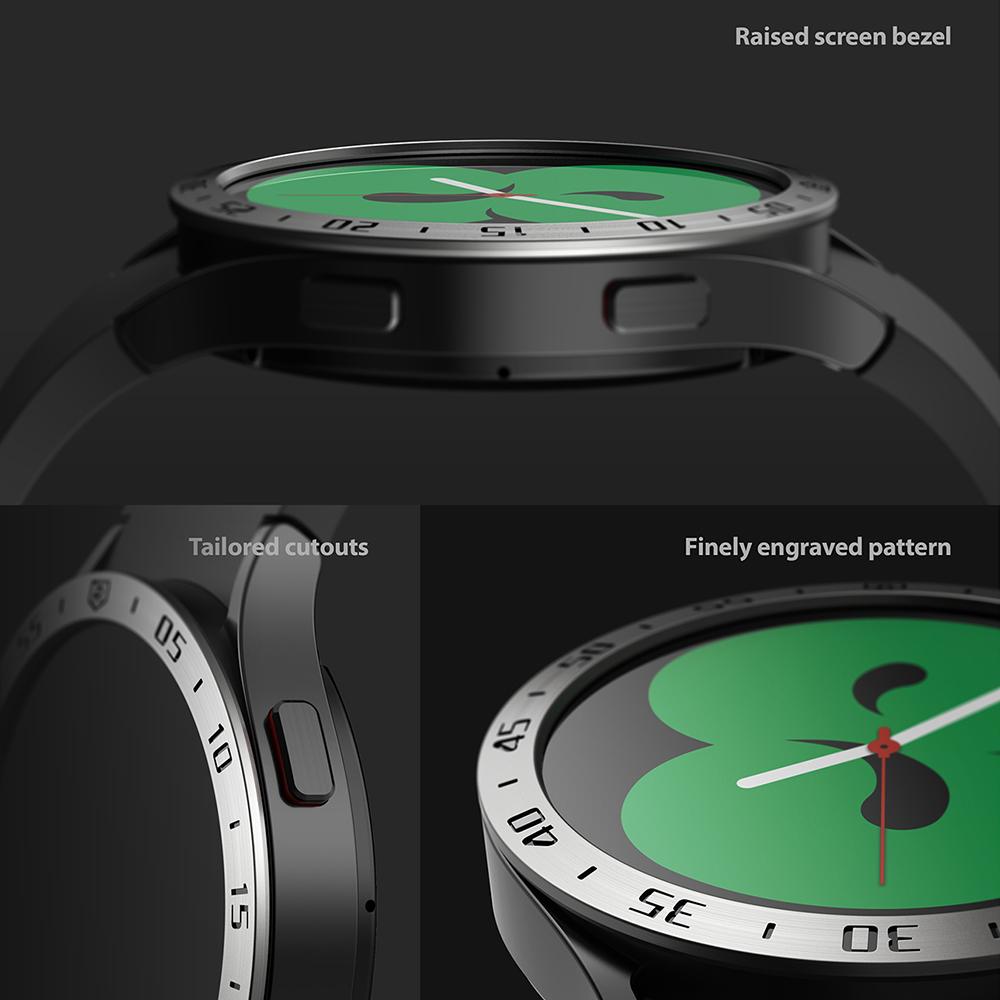 Samsung Galaxy Watch 4 44mm Skyddsram - Bezel Styling Silver