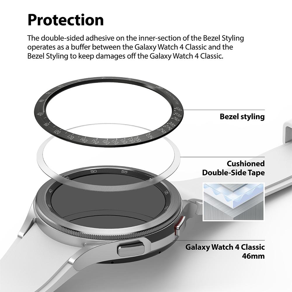 Samsung Galaxy Watch 4 Classic 46mm Skyddsram - Bezel Styling Svart