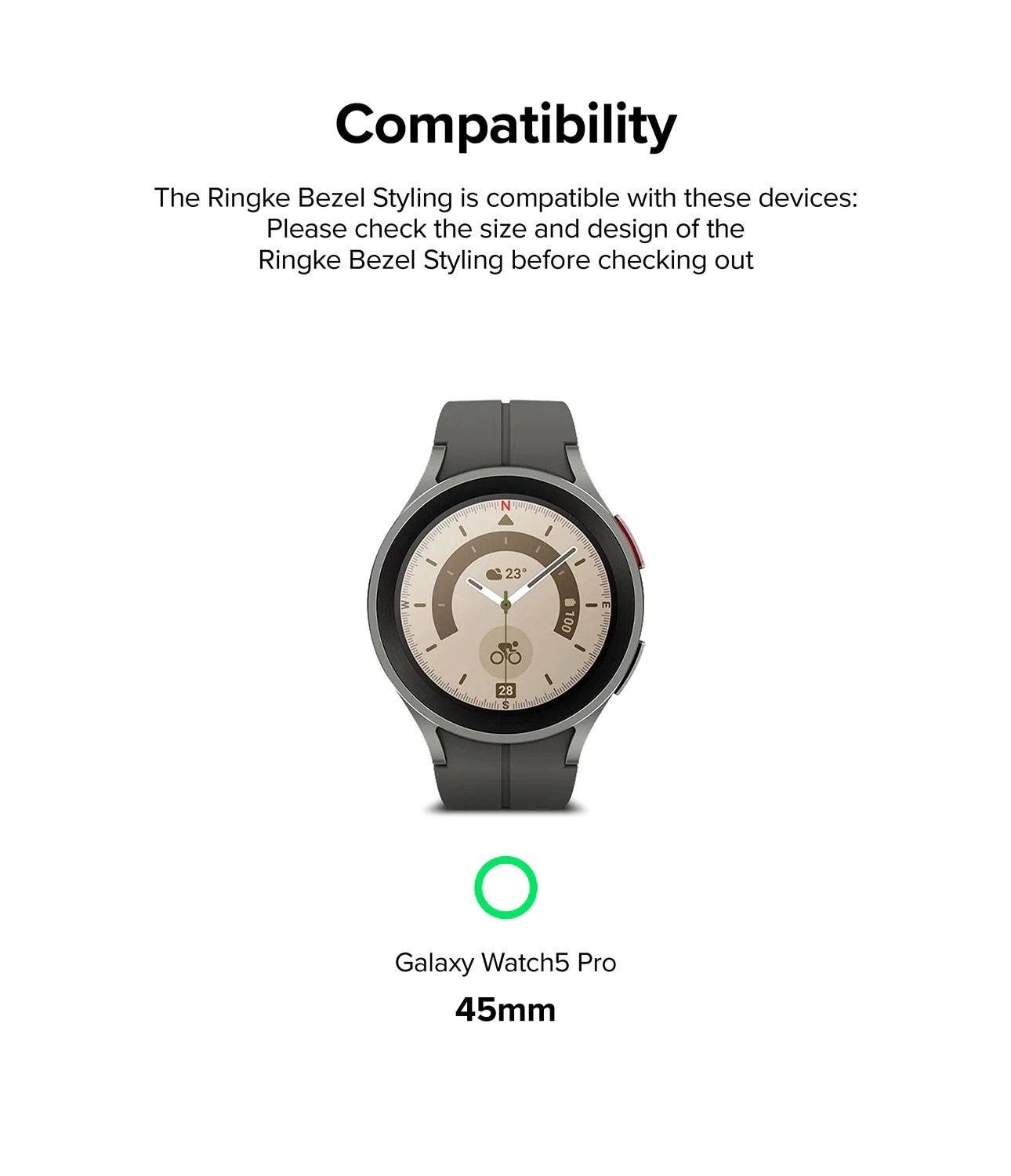Samsung Galaxy Watch 5 Pro 45mm Skyddsram - Bezel Styling Svart