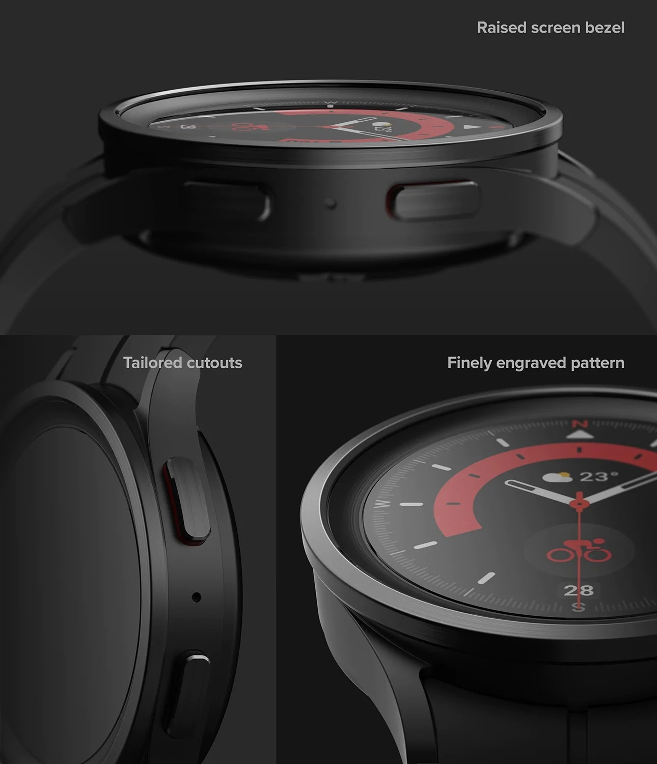 Samsung Galaxy Watch 5 Pro 45mm Skyddsram - Bezel Styling Svart