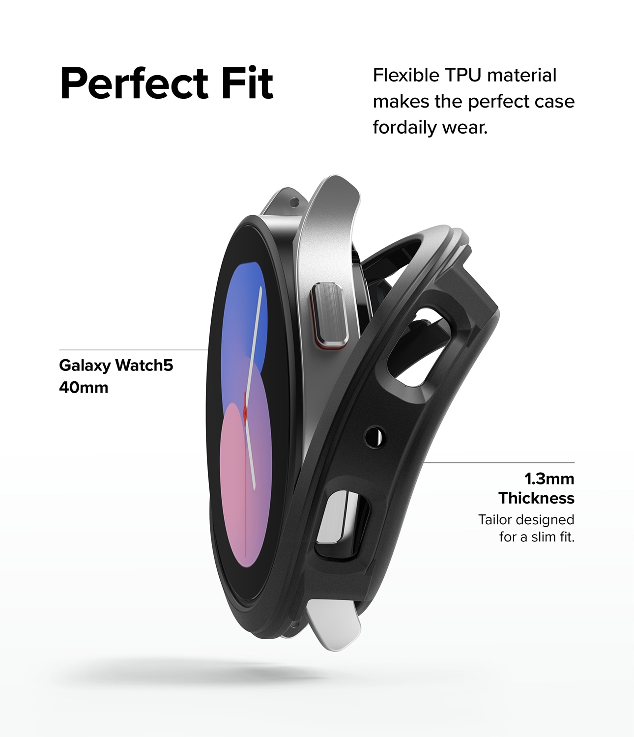 Samsung Galaxy Watch 5 40mm Air Sports skal, Svart