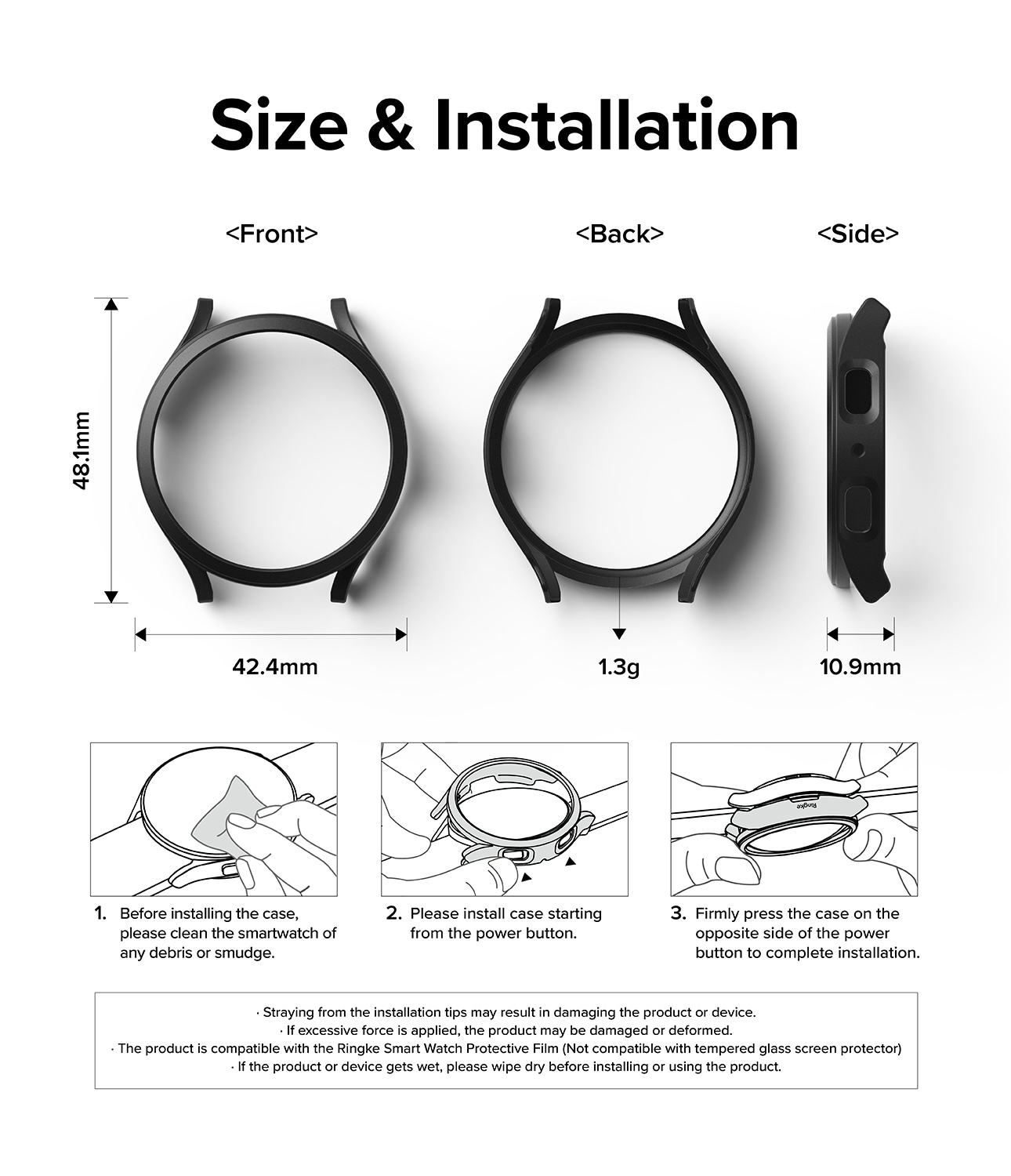 Samsung Galaxy Watch 5 40mm Tunt skal, mattsvart