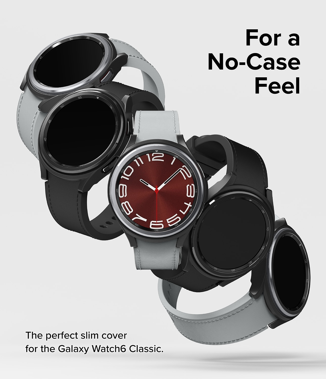 Samsung Galaxy Watch 6 Classic 47mm Tunt skal (2-pack), mattsvart & genomskinlig