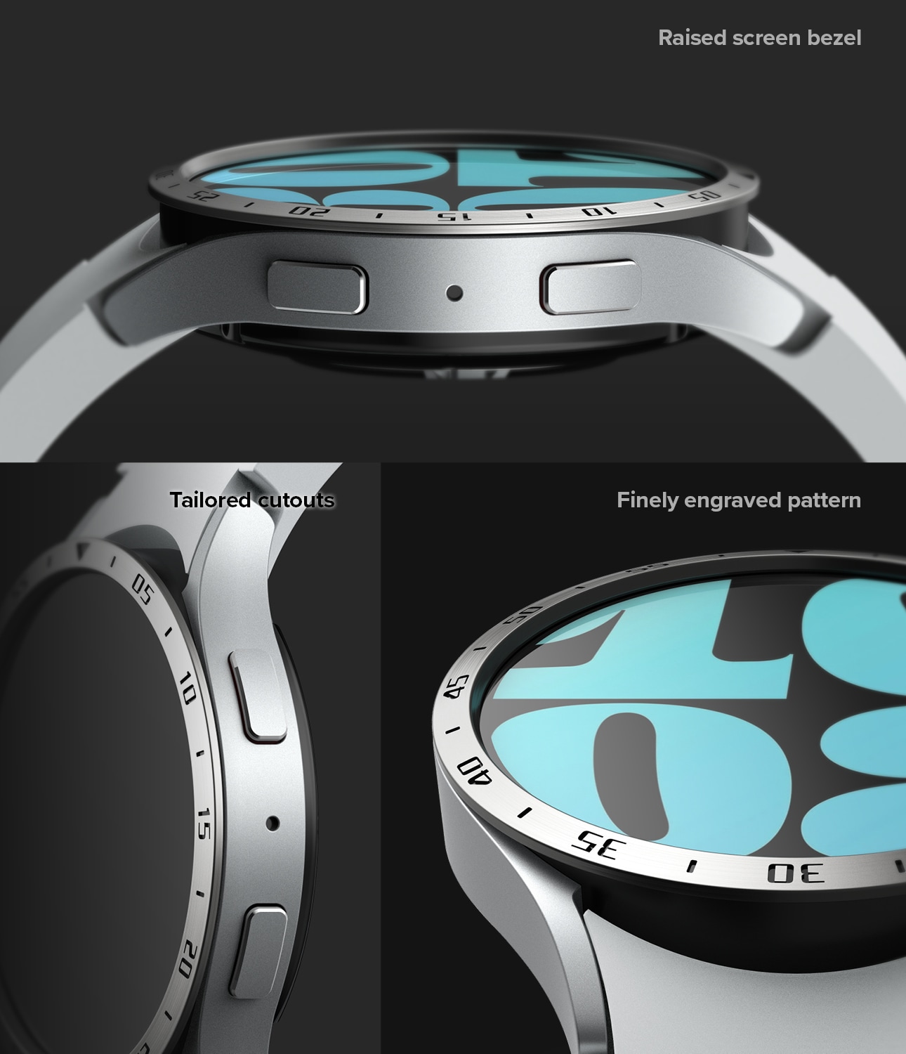 Samsung Galaxy Watch 6 44mm Skyddsram - Bezel Styling Silver