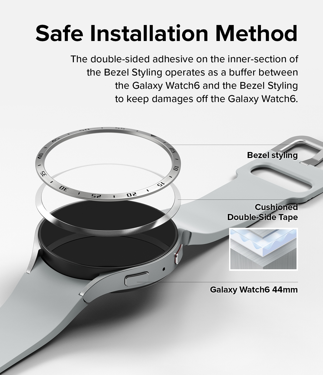 Samsung Galaxy Watch 6 44mm Skyddsram - Bezel Styling Silver