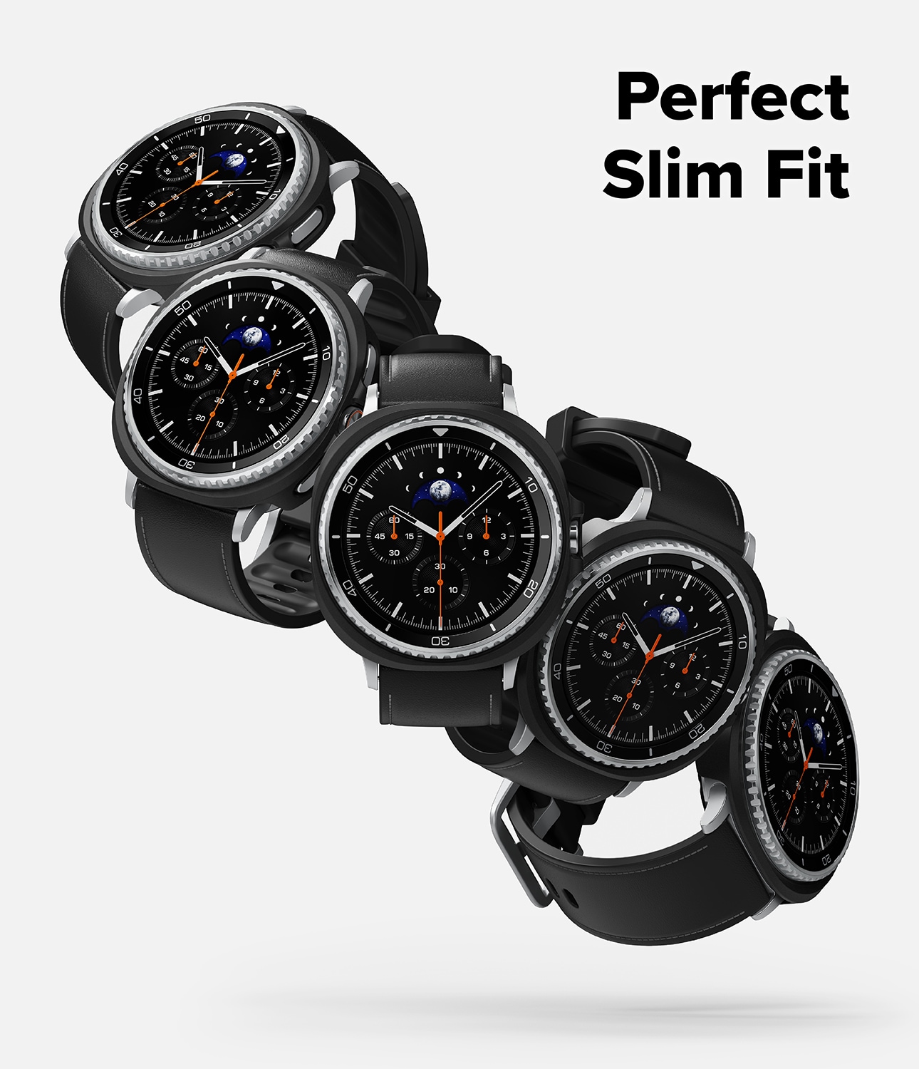Samsung Galaxy Watch 8 Classic Tunt skal (2-pack), Matte Black & Clear