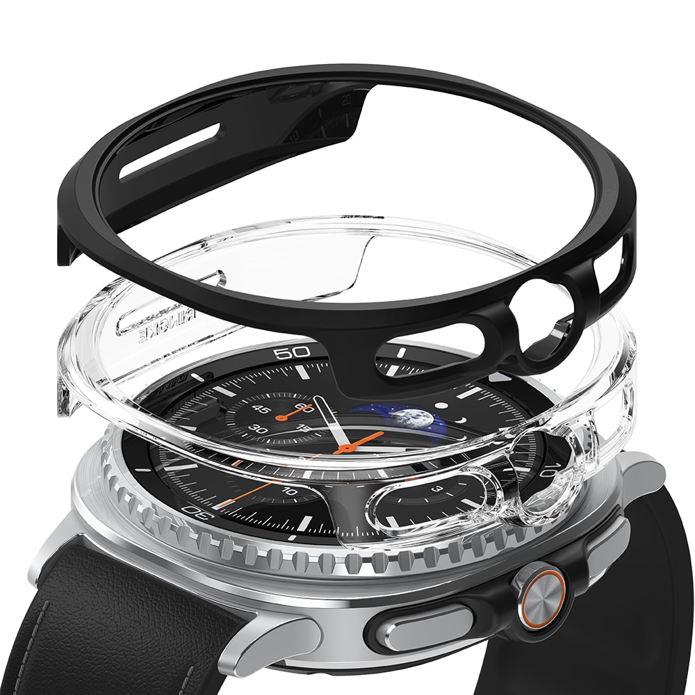 Samsung Galaxy Watch 8 Classic Tunt skal (2-pack), Matte Black & Clear