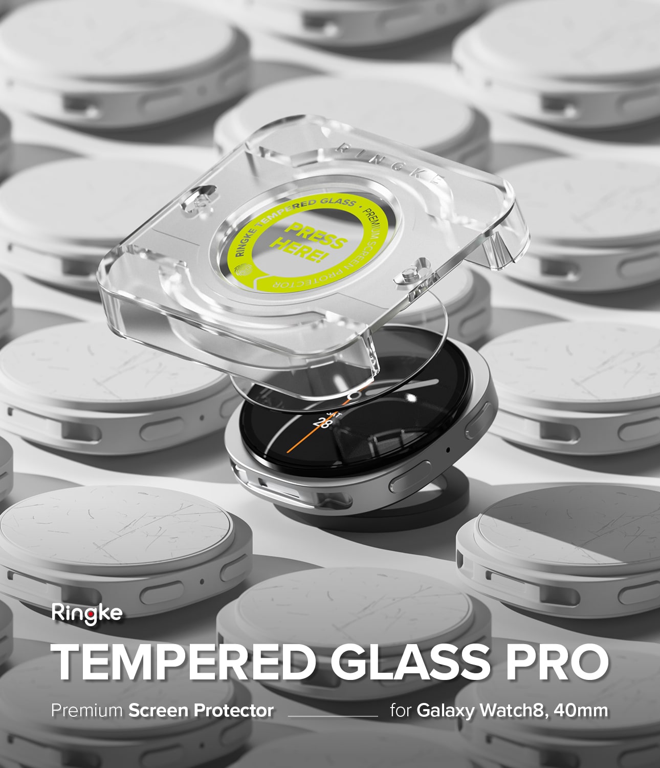 Samsung Galaxy Watch 8 40mm Skärmskydd i glas med monteringsram (2-pack)