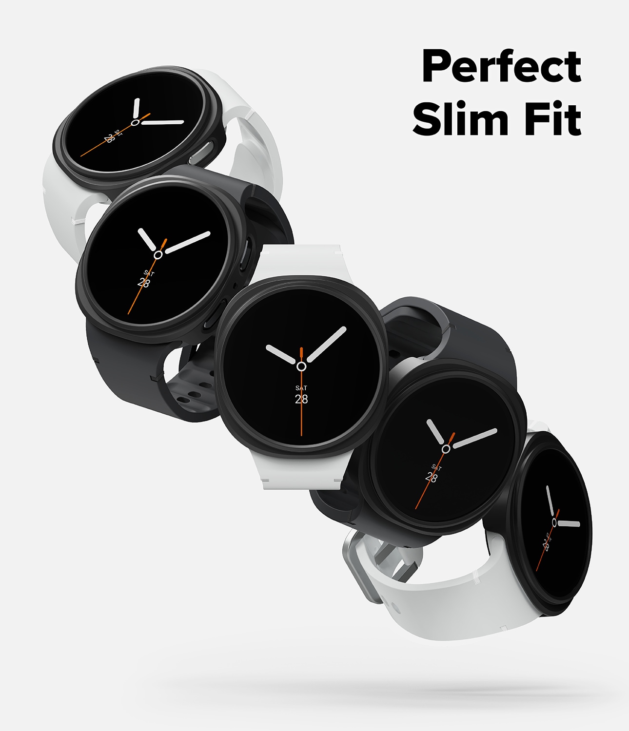 Samsung Galaxy Watch 8 44mm Tunt skal (2-pack), Matte Black & Clear