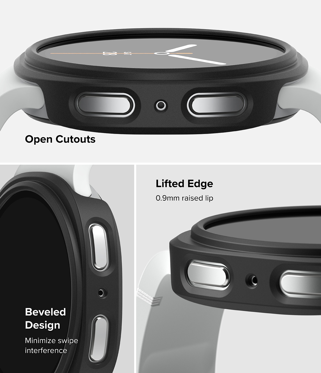 Samsung Galaxy Watch 8 44mm Tunt skal (2-pack), Matte Black & Clear