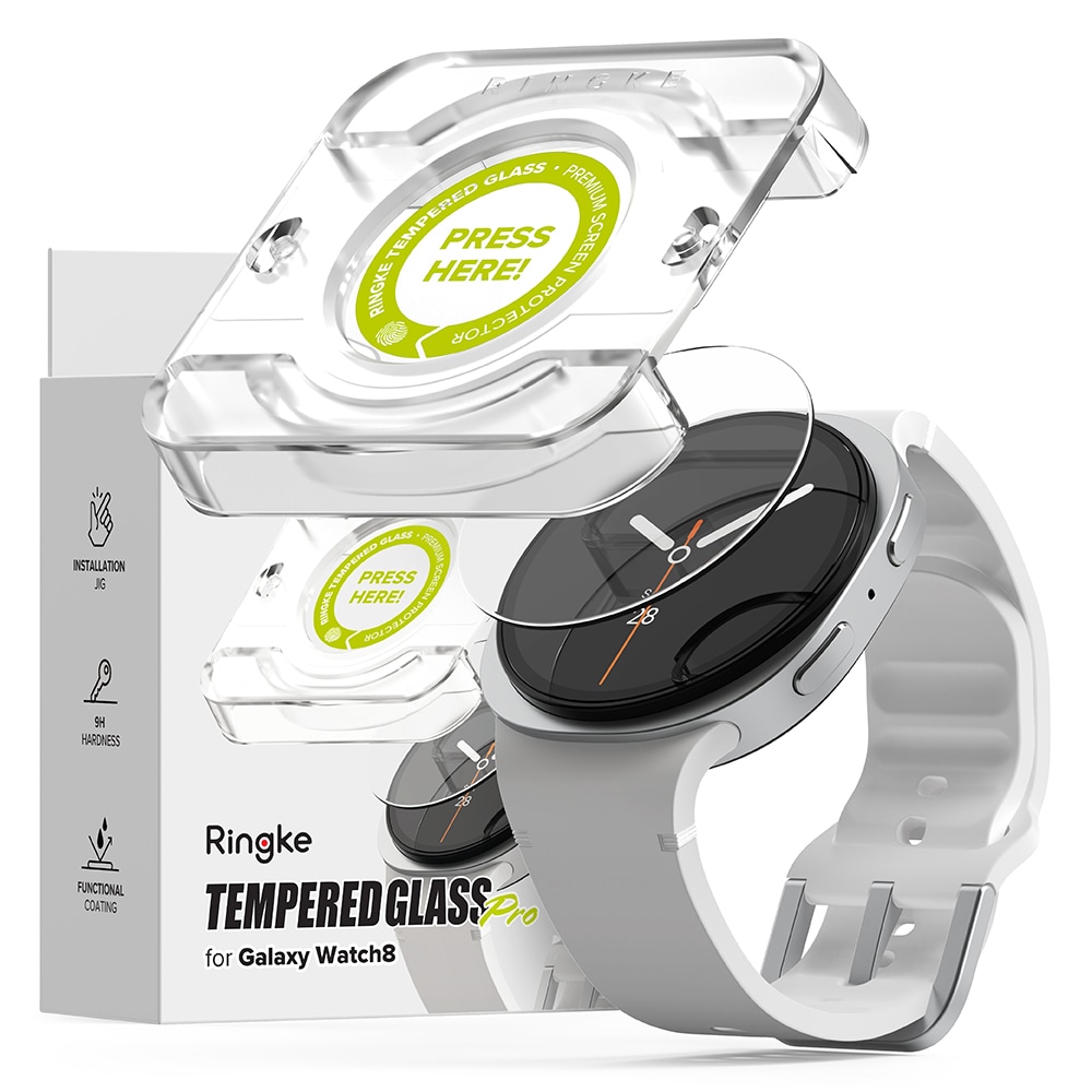 Samsung Galaxy Watch 8 Classic Skärmskydd i glas med monteringsram (2-pack)