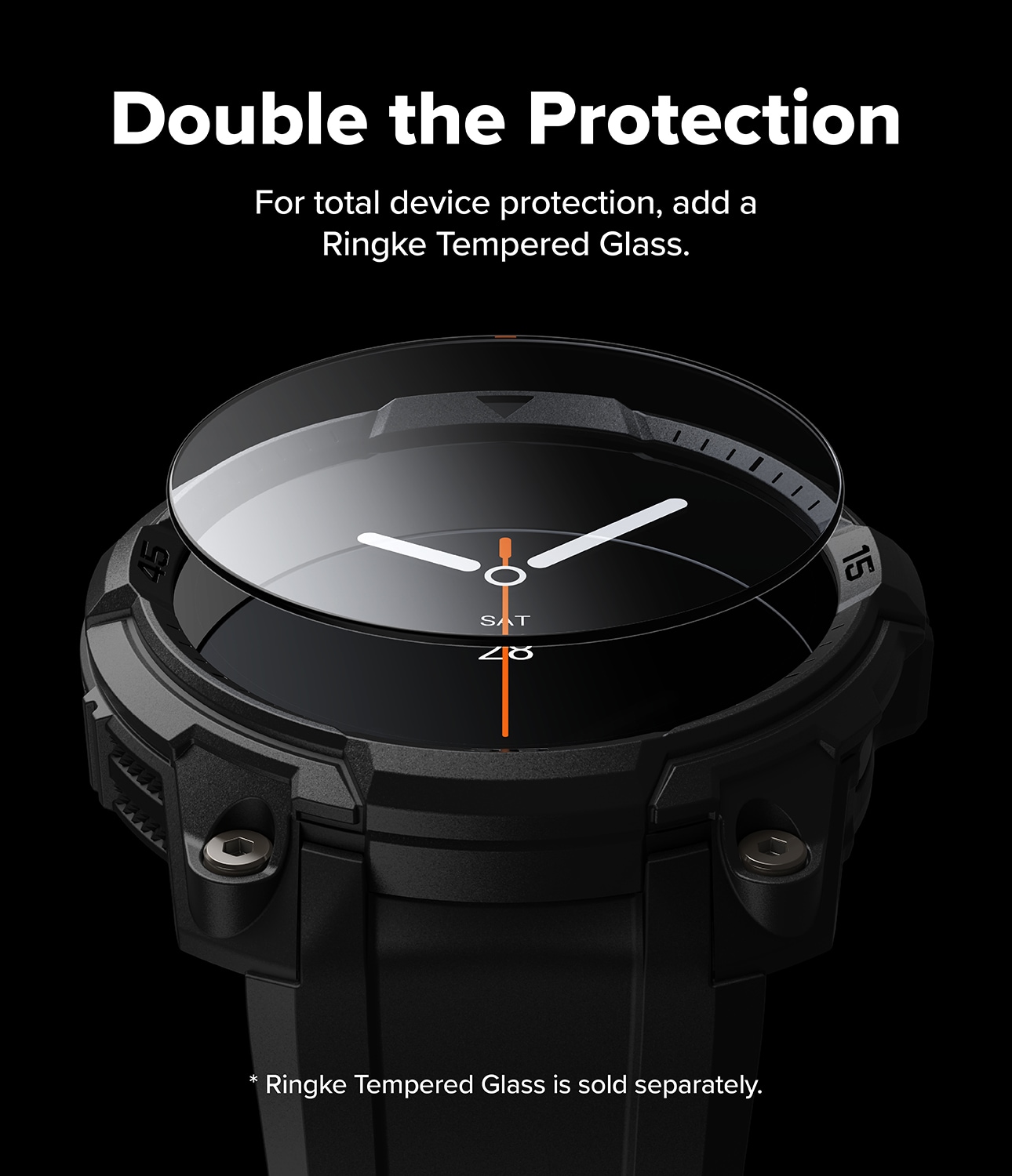 Samsung Galaxy Watch 8 44mm Rugged Gear Skal & Armband, All Black