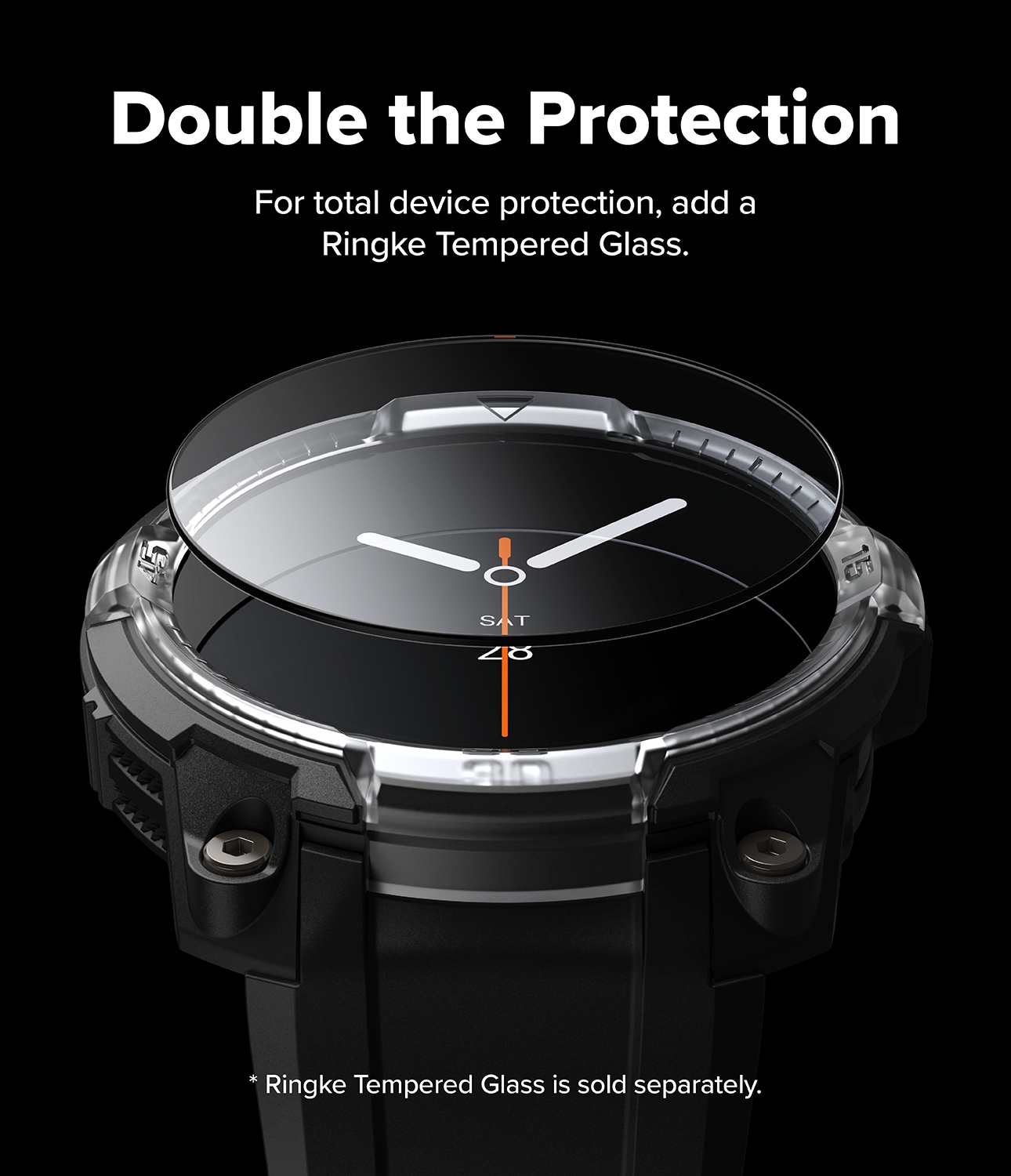 Samsung Galaxy Watch 8 44mm Rugged Gear Skal & Armband, Svart