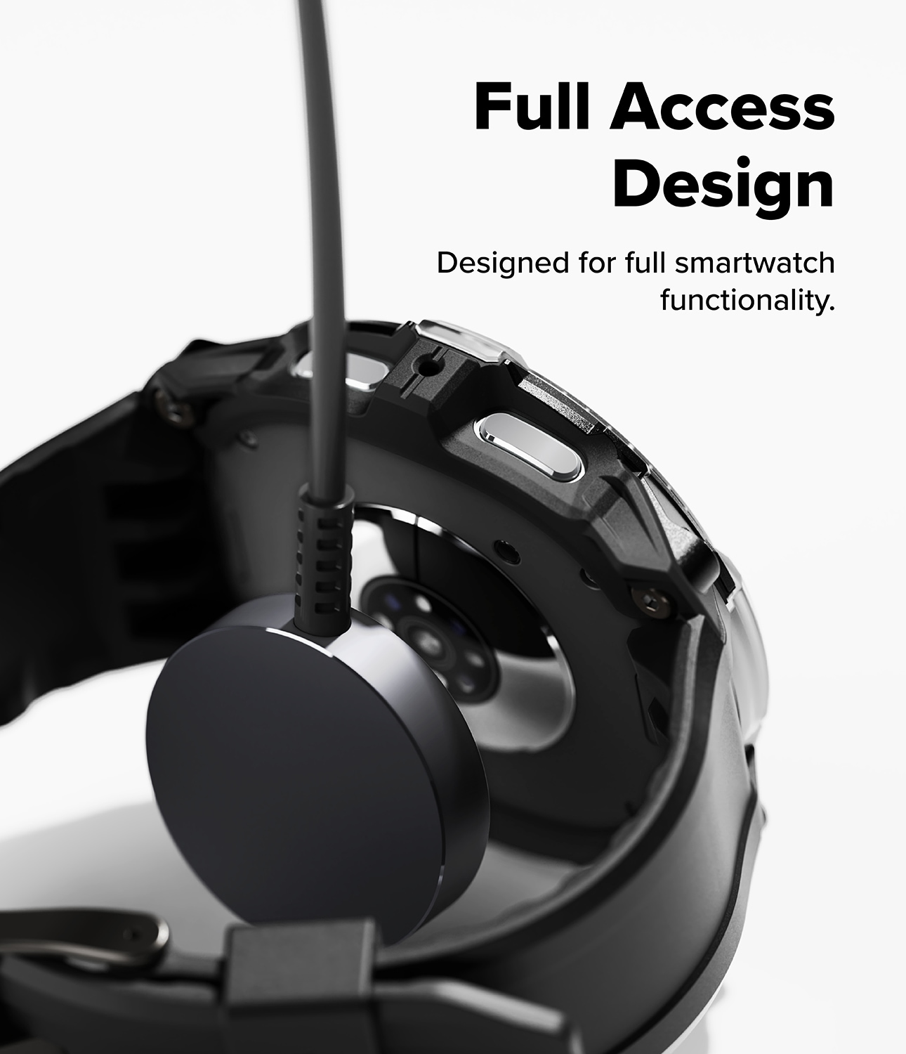 Samsung Galaxy Watch 8 44mm Rugged Gear Skal & Armband, Svart