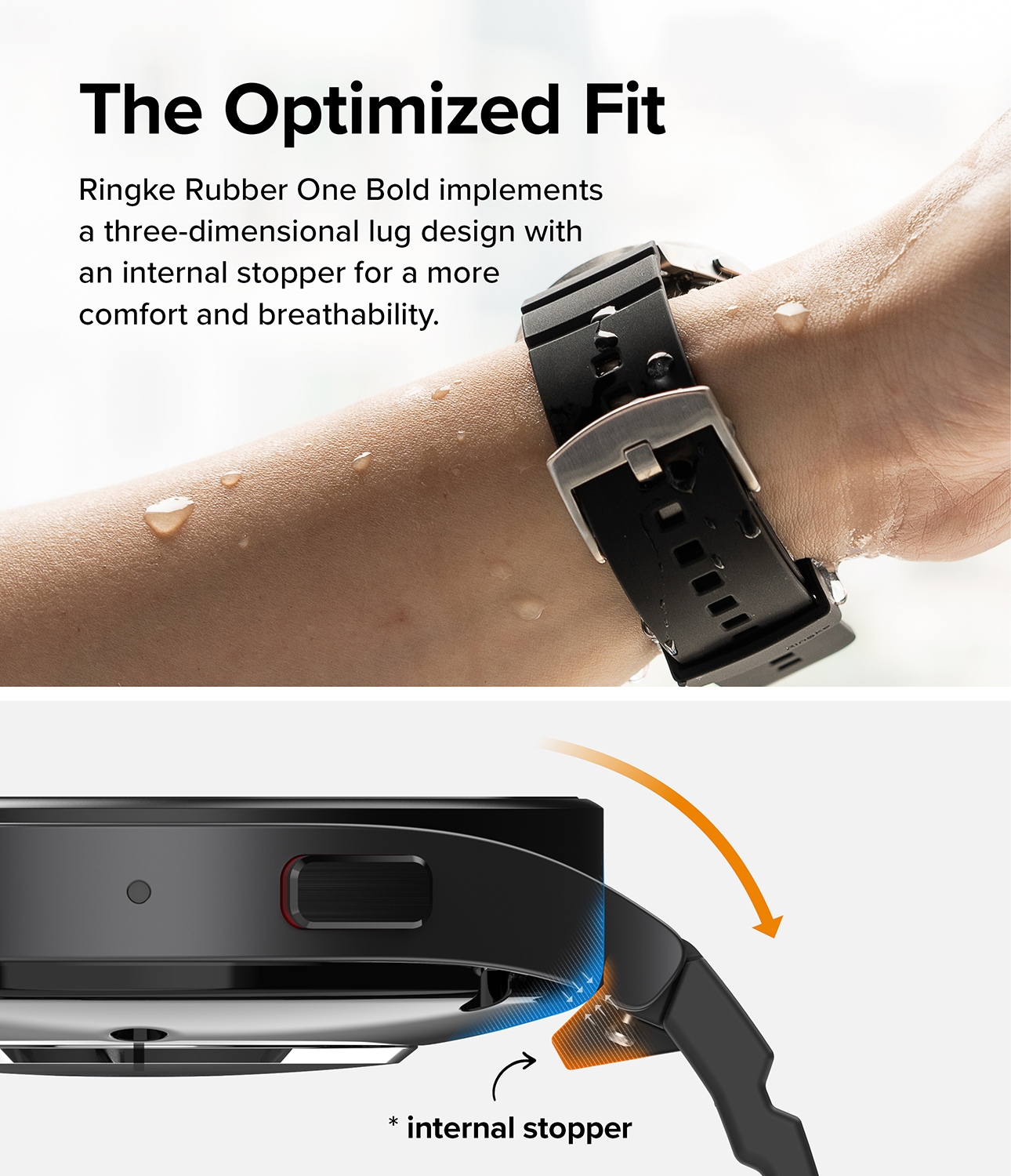 Samsung Galaxy Watch 7 40mm Armband Rubber One Bold Svart