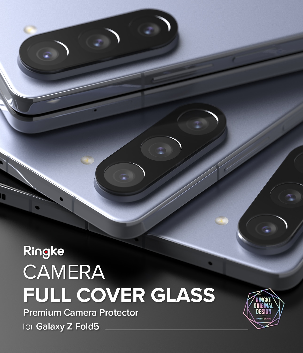 Samsung Galaxy Z Fold 5 Kameraskydd i glas (2-pack)