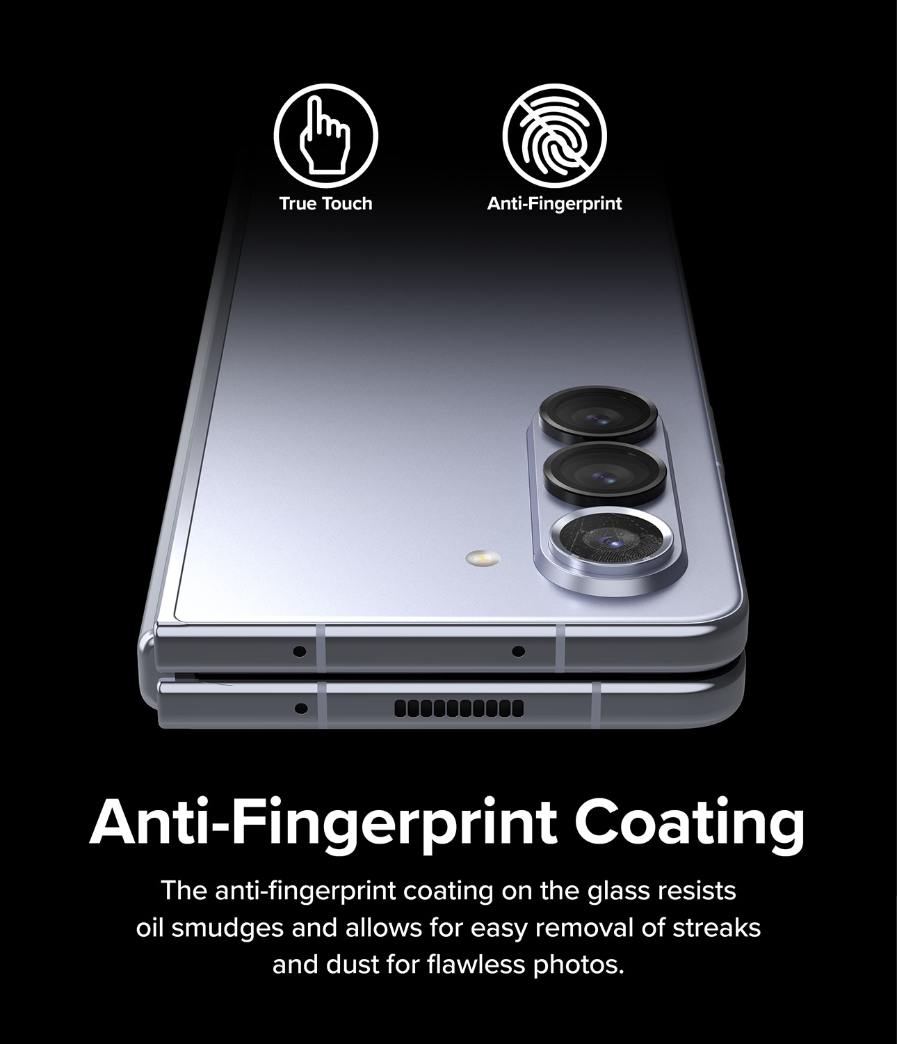 Samsung Galaxy Z Fold 5 Linsskydd med aluminiumram, Svart