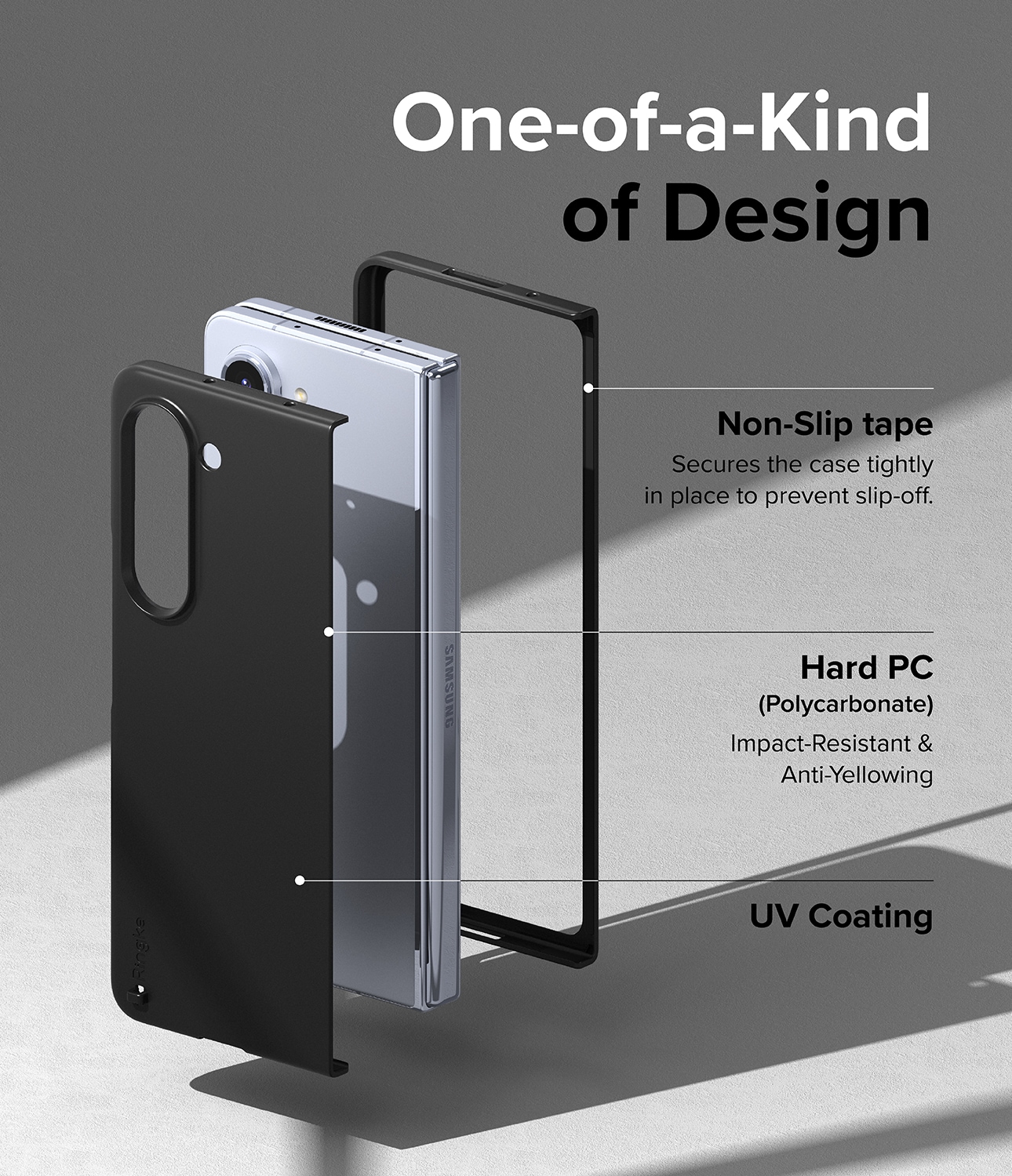 Samsung Galaxy Z Fold 5 Slim Skal, Svart
