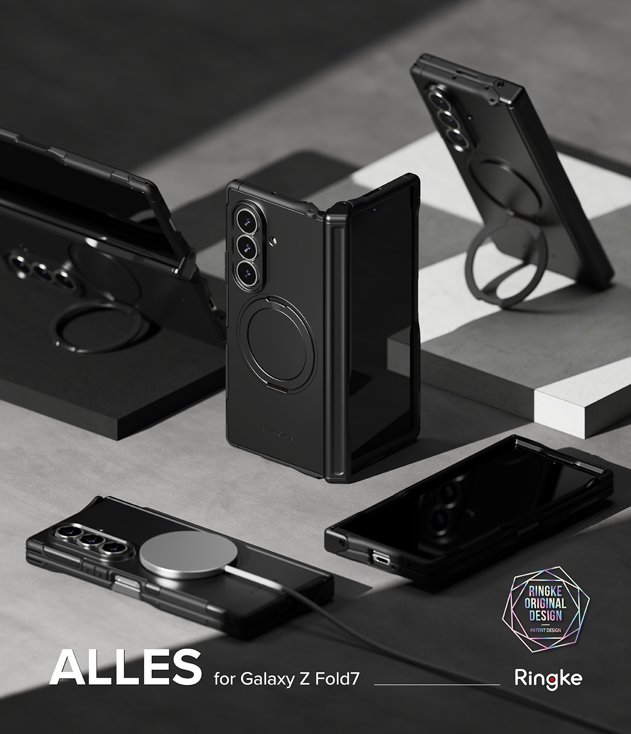 Samsung Galaxy Z Fold 7 Alles Magnetiskt Skal, svart