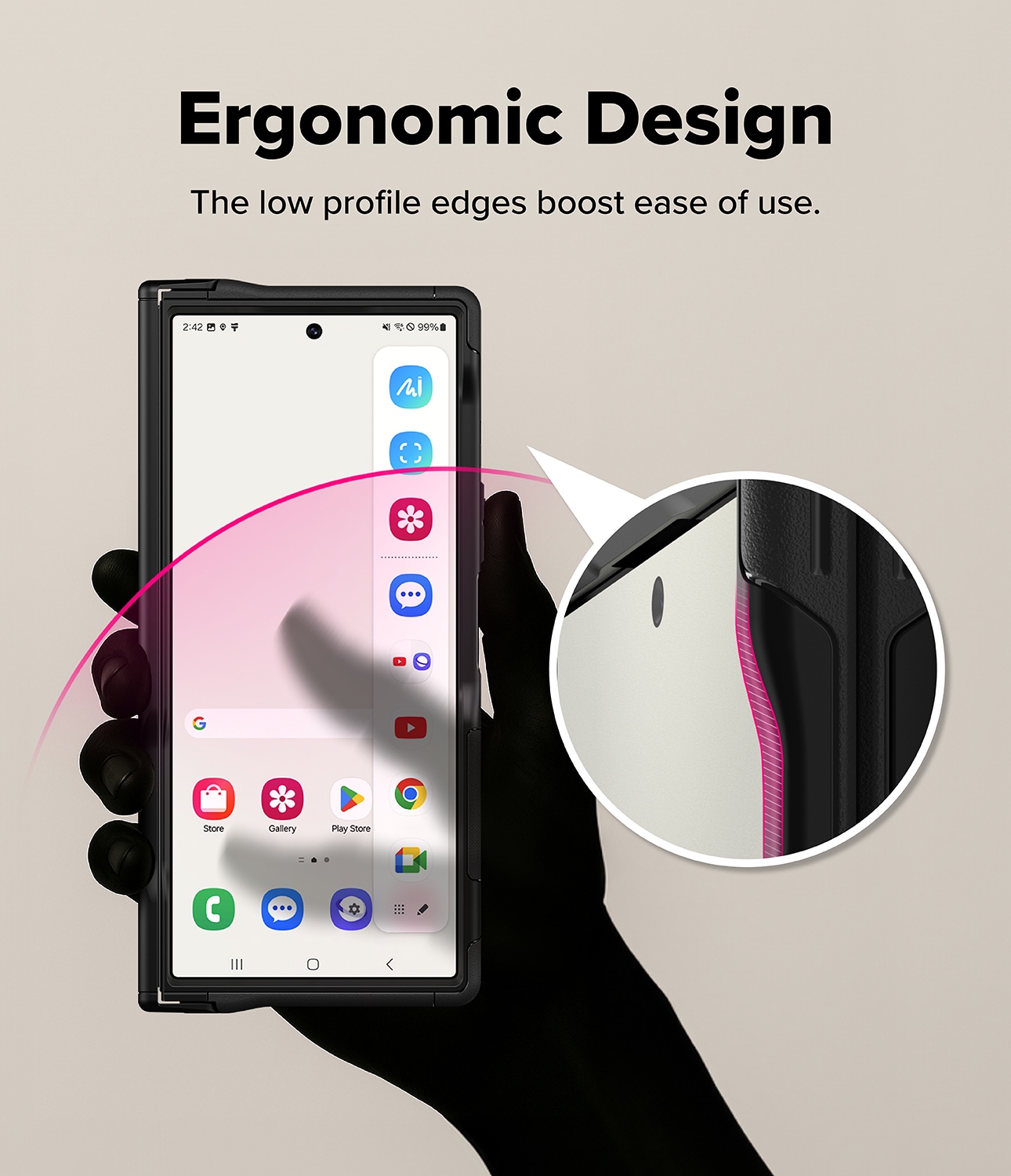 Samsung Galaxy Z Fold 7 Alles Magnetiskt Skal, svart