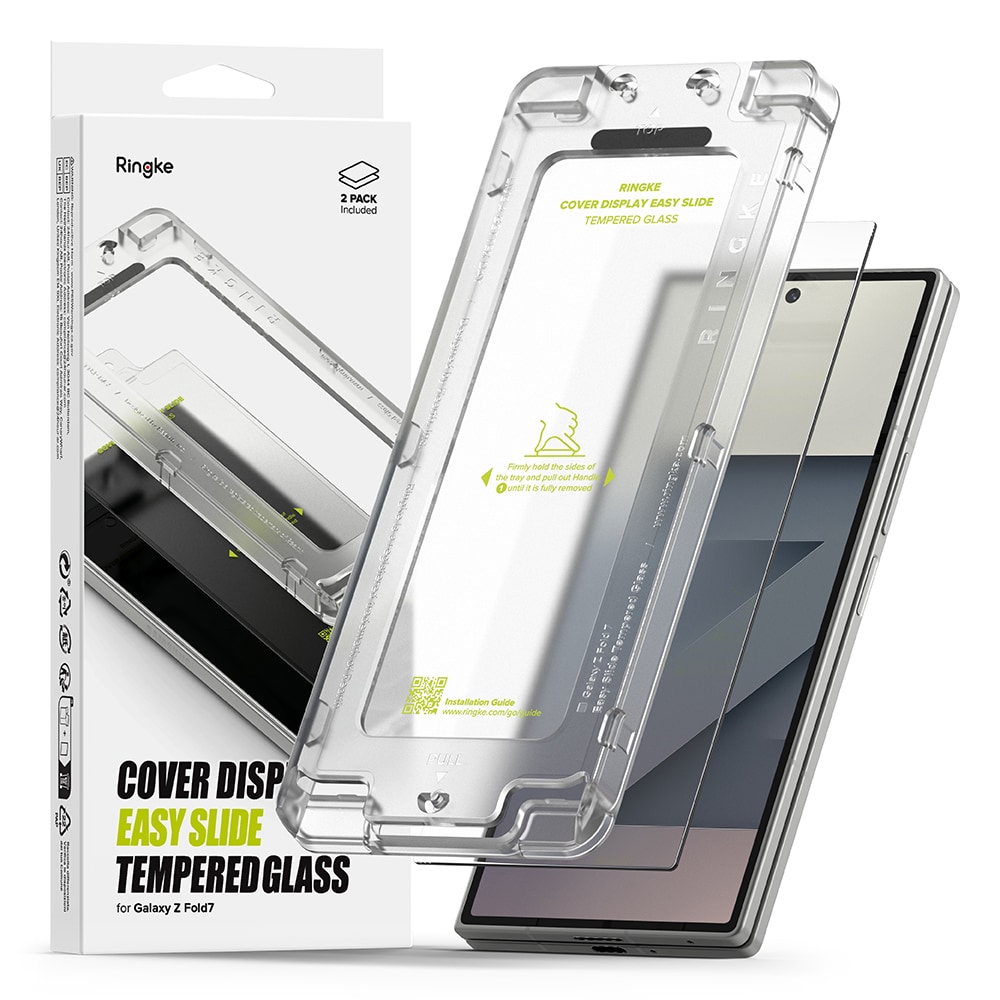 Samsung Galaxy Z Fold 7 Ytterskärmskydd i glas med monteringsram (2-pack)