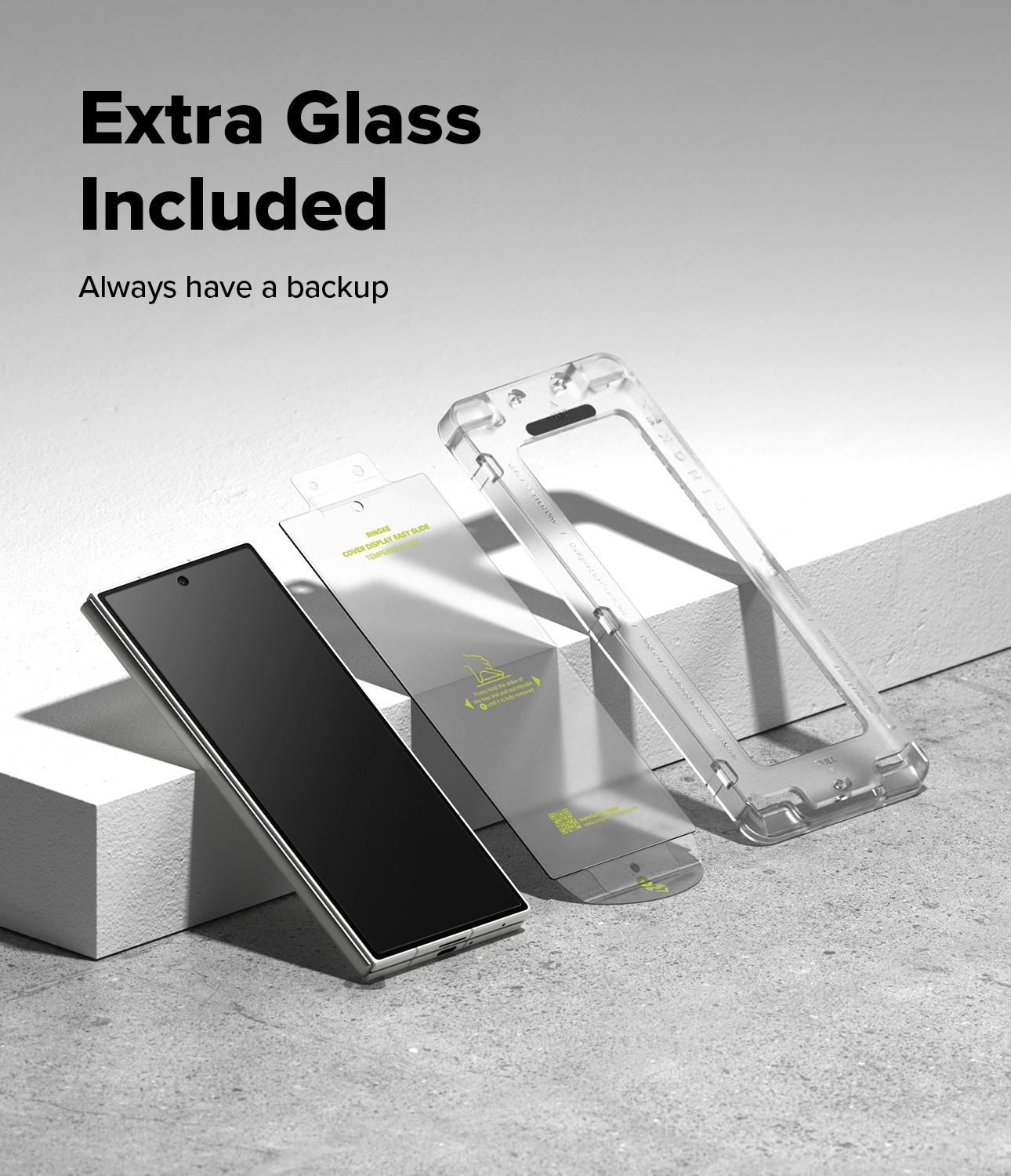 Samsung Galaxy Z Fold 7 Ytterskärmskydd i glas med monteringsram (2-pack)
