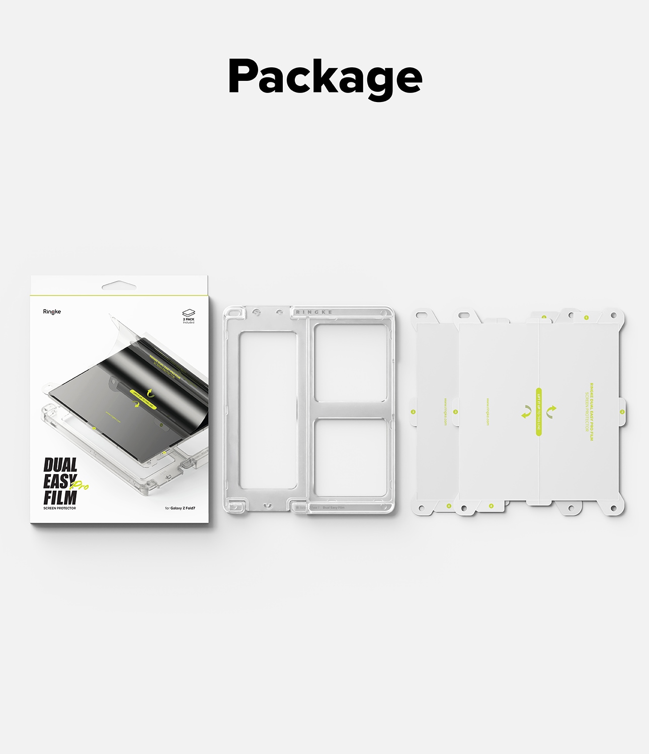 Samsung Galaxy Z Fold 7 Skärmskydd skyddsfilm med installationsram - Dual Easy (2-pack)