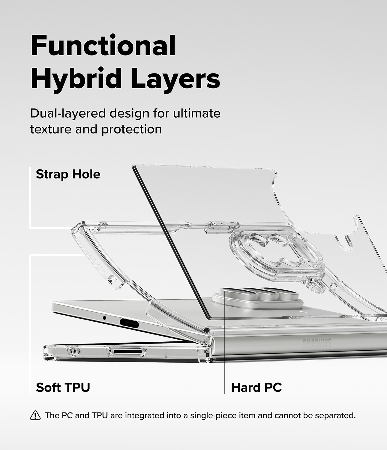 Samsung Galaxy Z Fold 7 Fusion skal, genomskinlig