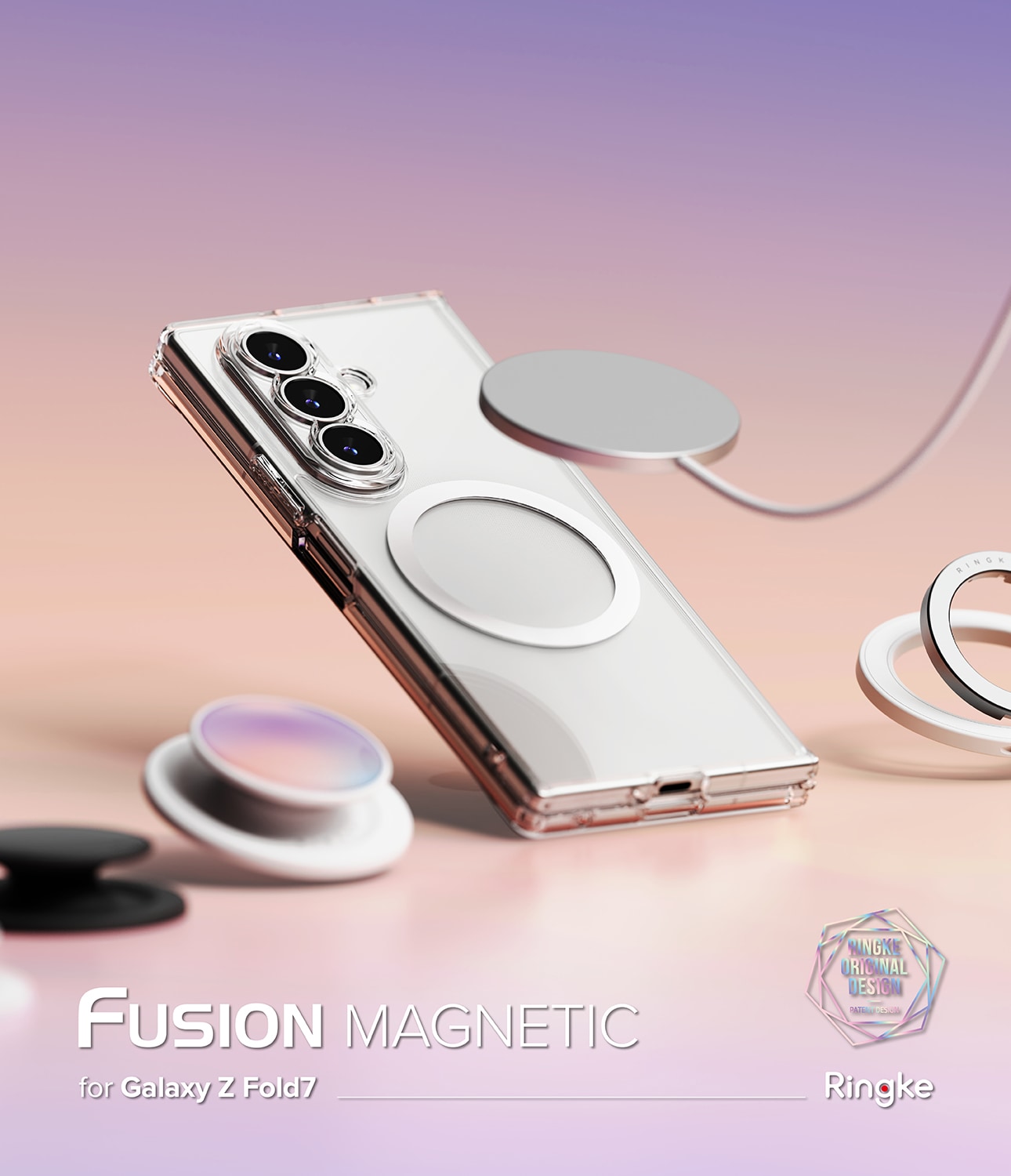 Samsung Galaxy Z Fold 7 Fusion MagSafe Skal, Genomskinlig