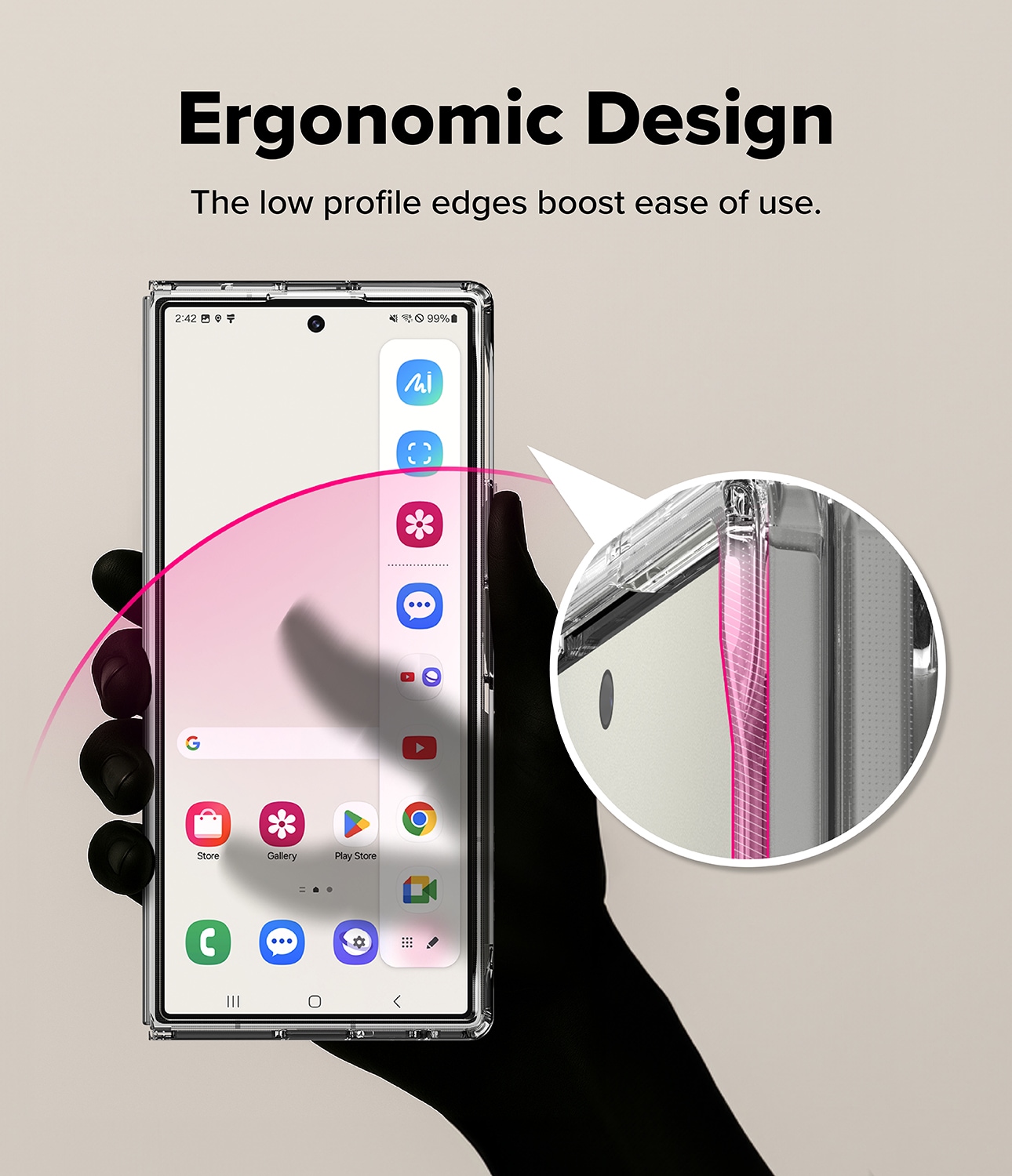 Samsung Galaxy Z Fold 7 Fusion MagSafe Skal, Genomskinlig