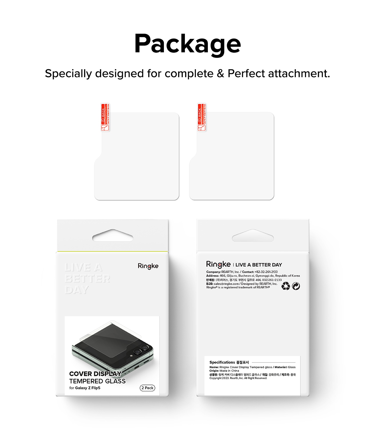 Samsung Galaxy Z Flip 5 Ytterskärmskydd i glas (2-pack)