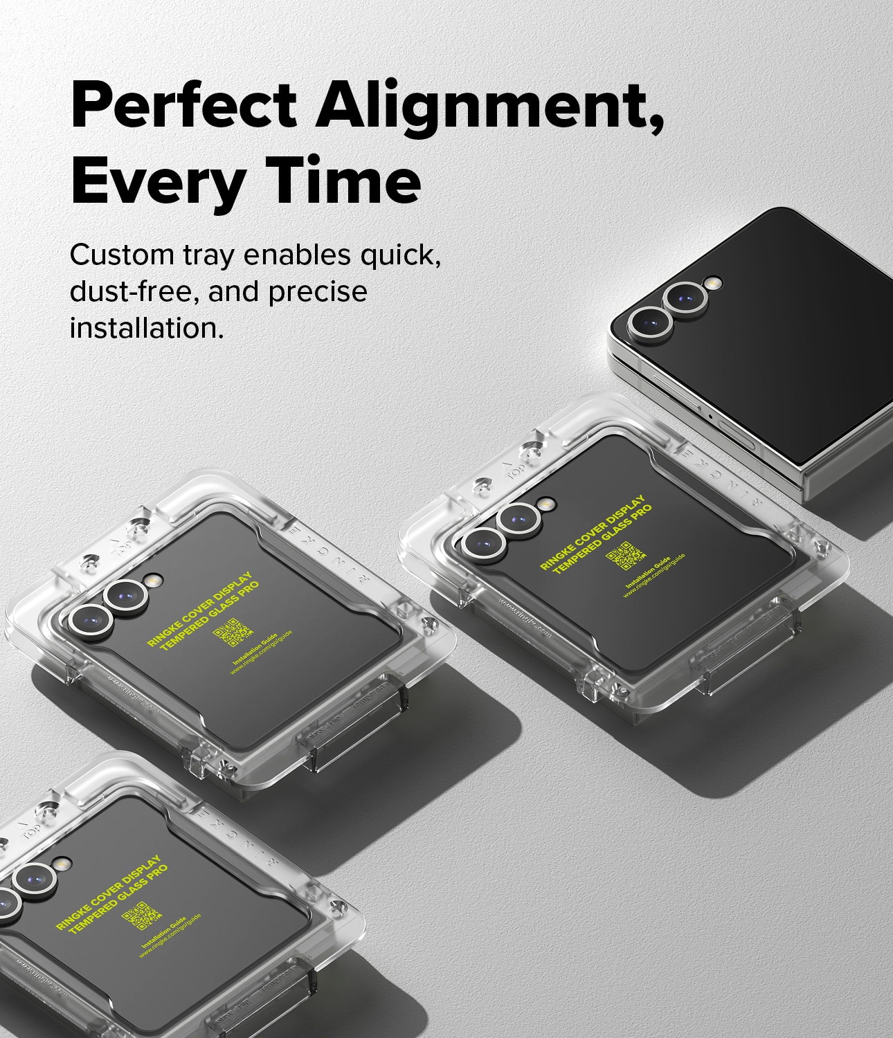 Samsung Galaxy Z Flip 7 Ytterskärmskydd i glas med installationsram (2-pack)