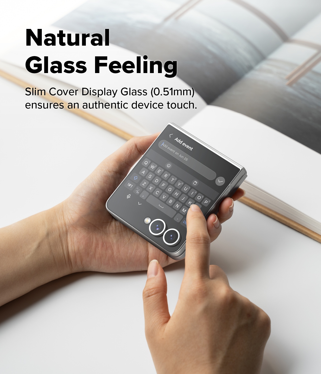 Samsung Galaxy Z Flip 7 Ytterskärmskydd i glas med installationsram (2-pack)