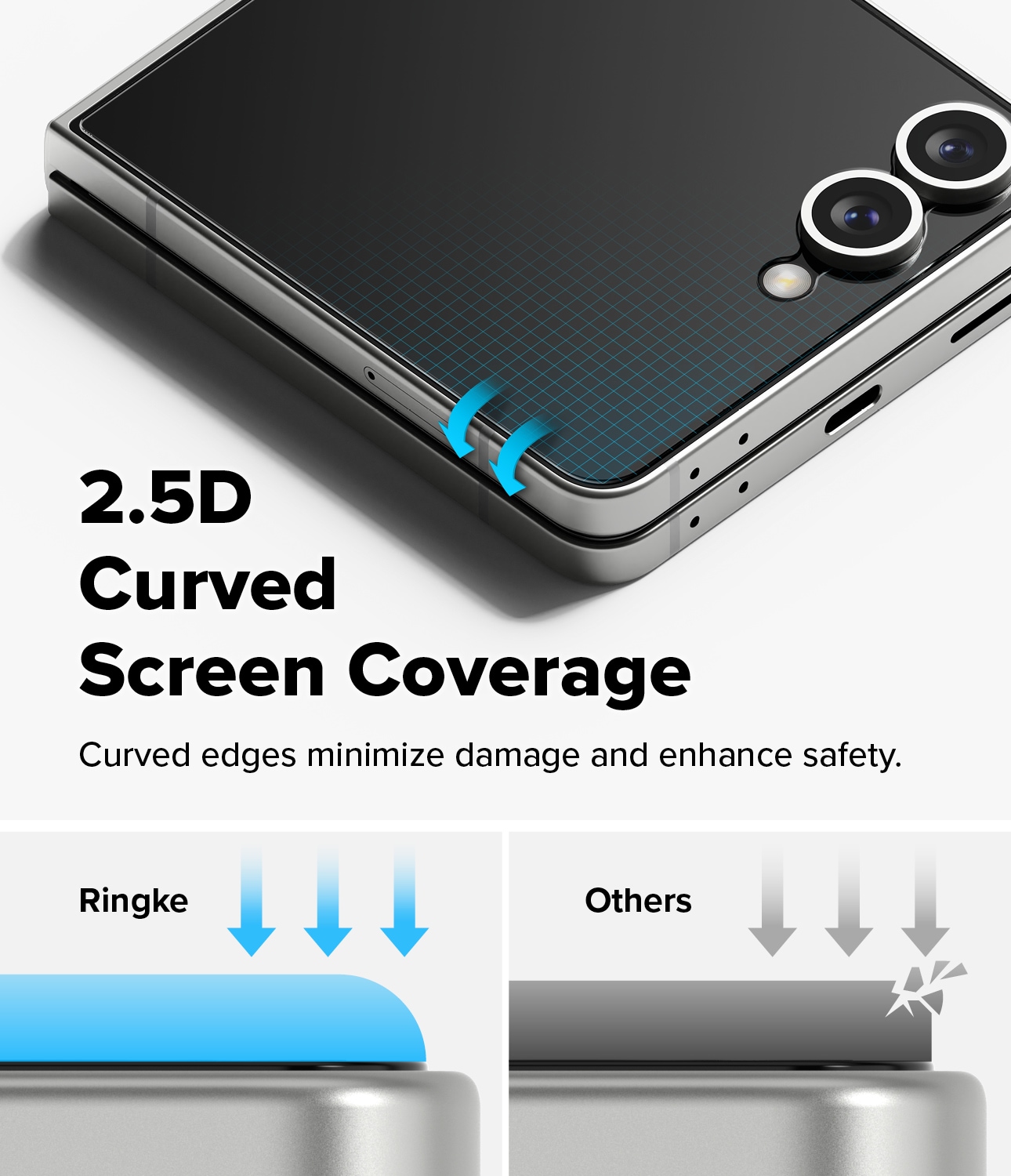 Samsung Galaxy Z Flip 7 Ytterskärmskydd i glas med installationsram (2-pack)