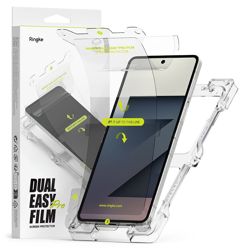 Samsung Galaxy Z Flip 7 Skärmskydd skyddsfilm med installationsram - Dual Easy (2-pack)