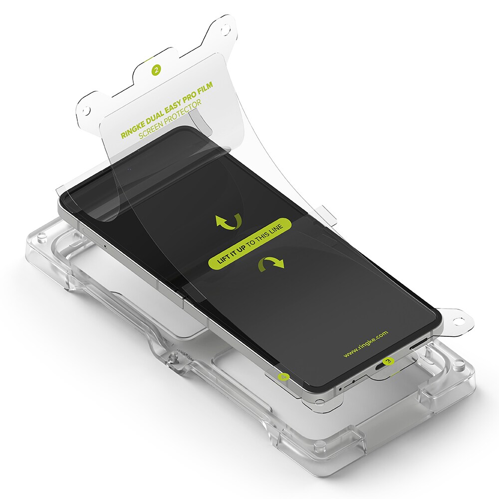 Samsung Galaxy Z Flip 7 Skärmskydd skyddsfilm med installationsram - Dual Easy (2-pack)