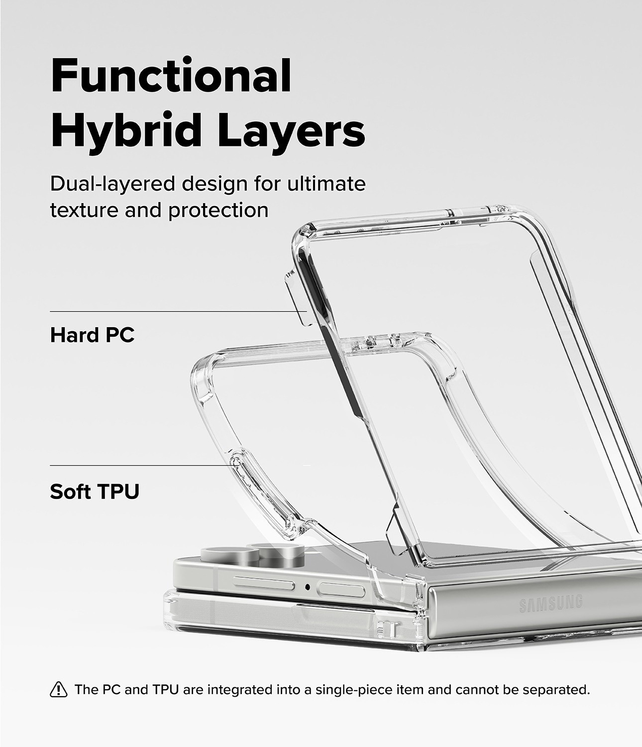 Samsung Galaxy Z Flip 7 Fusion skal, genomskinlig