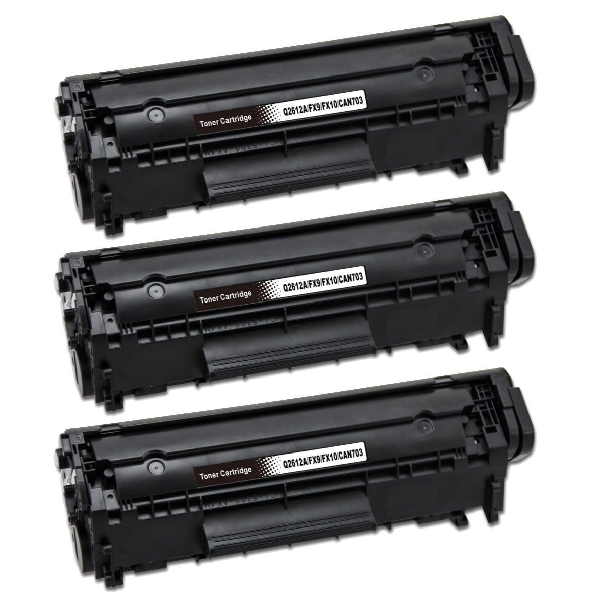 3-pack Kompatibel toner - ersätter HP 12A / Q2612A - svart, 2000 sidor