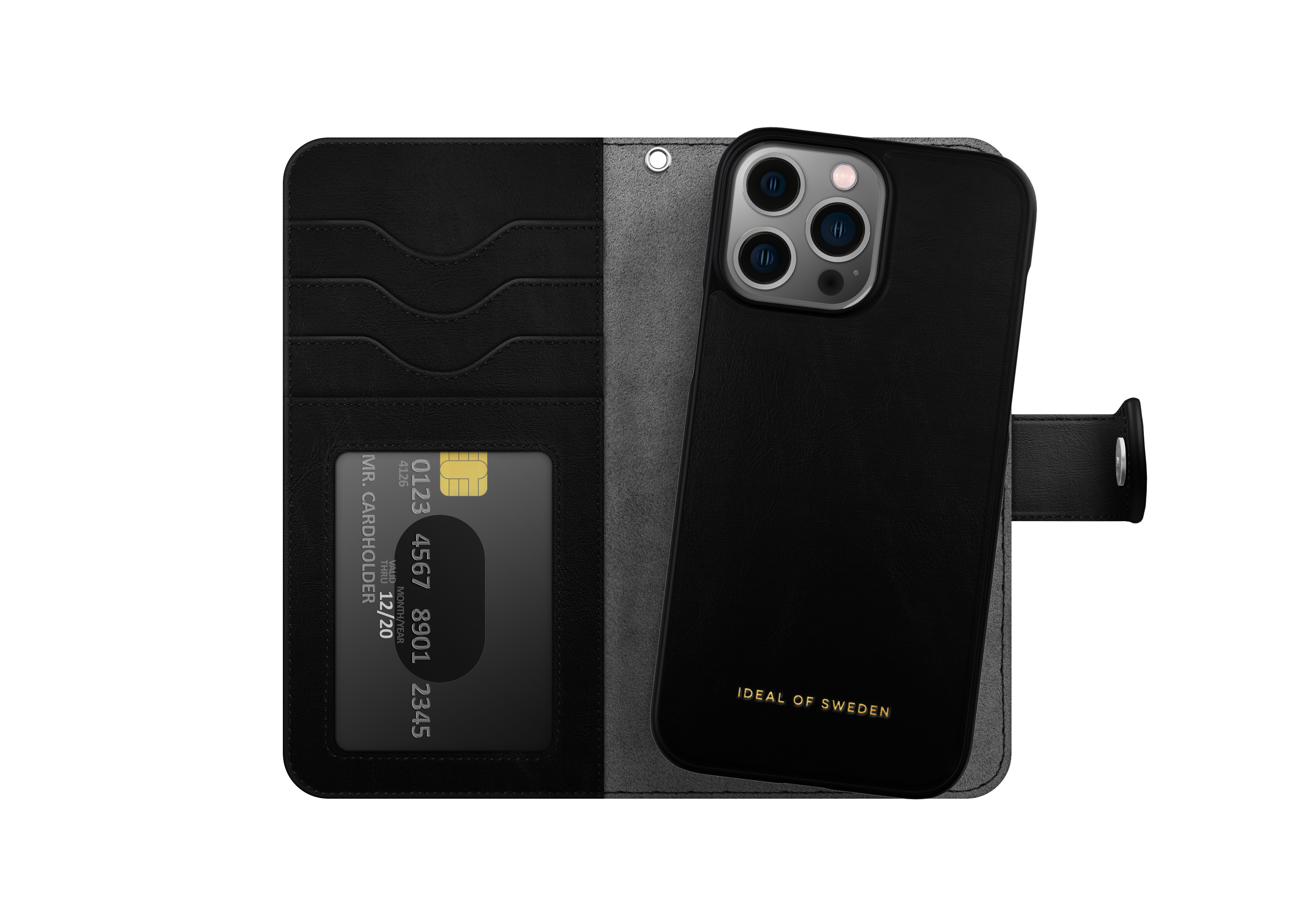 iPhone 12 Pro Max Plånboksfodral Magnet Wallet+, svart