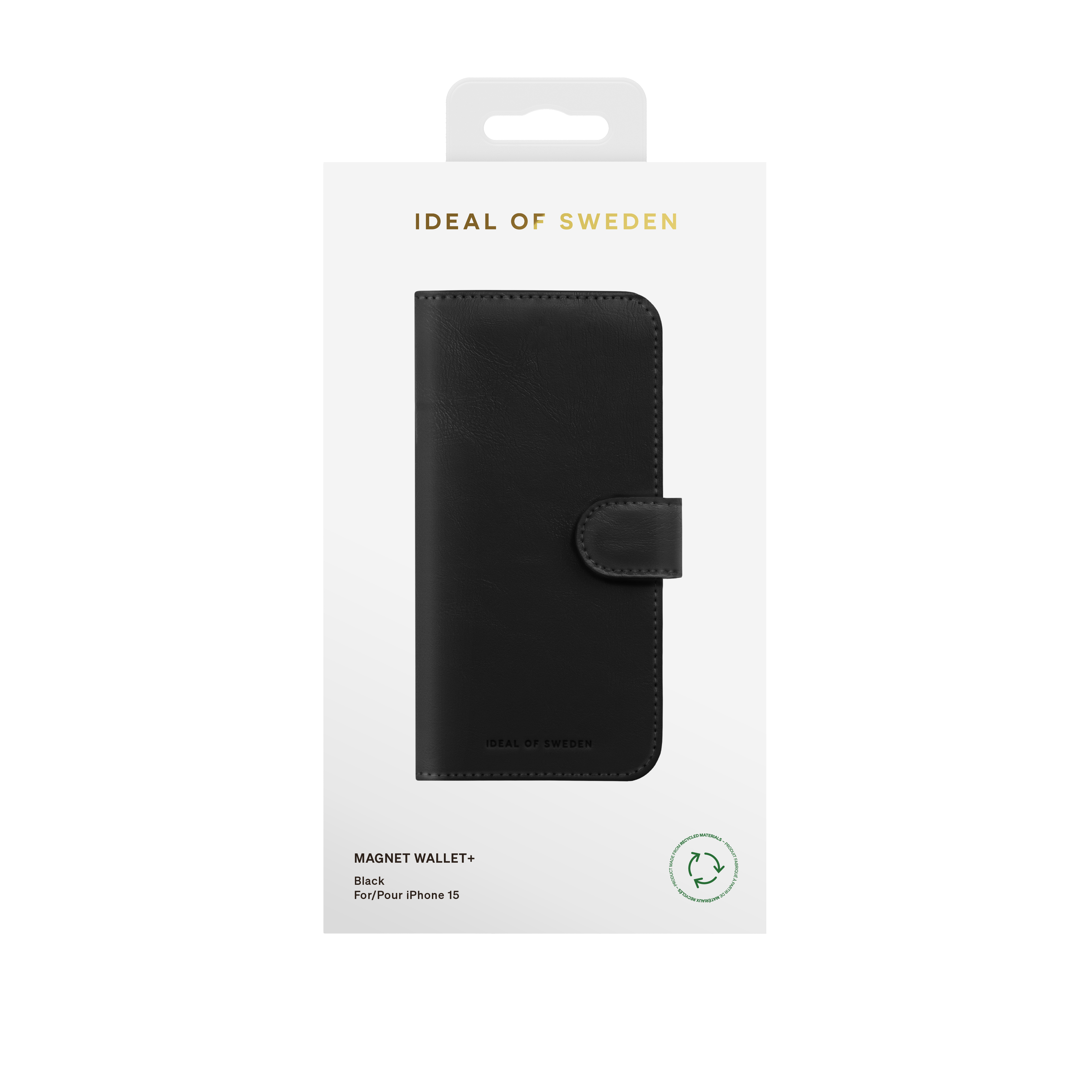 iPhone 15 Plånboksfodral Magnet Wallet+, svart