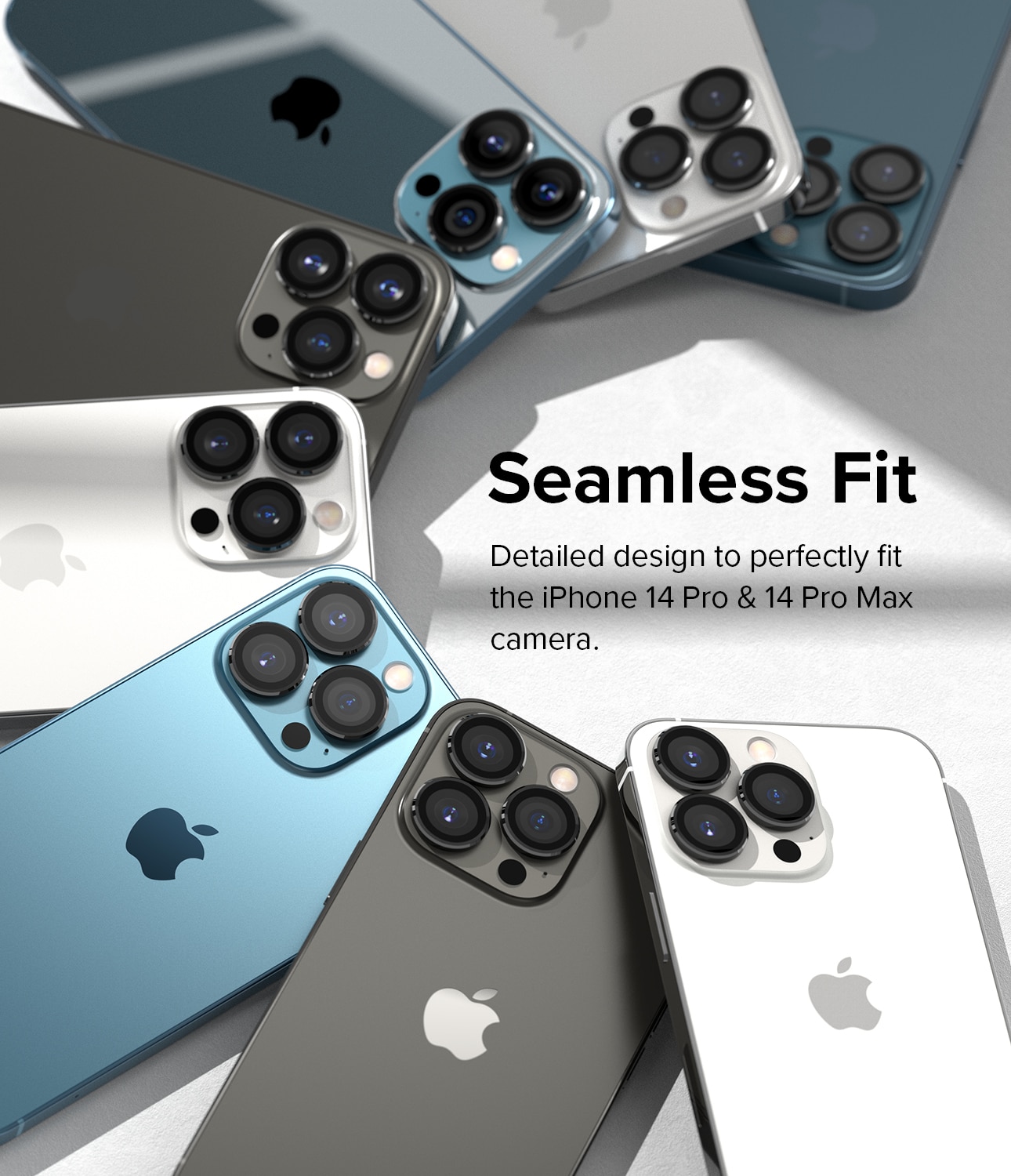 iPhone 14 Pro Max Linsskydd med aluminiumram, svart