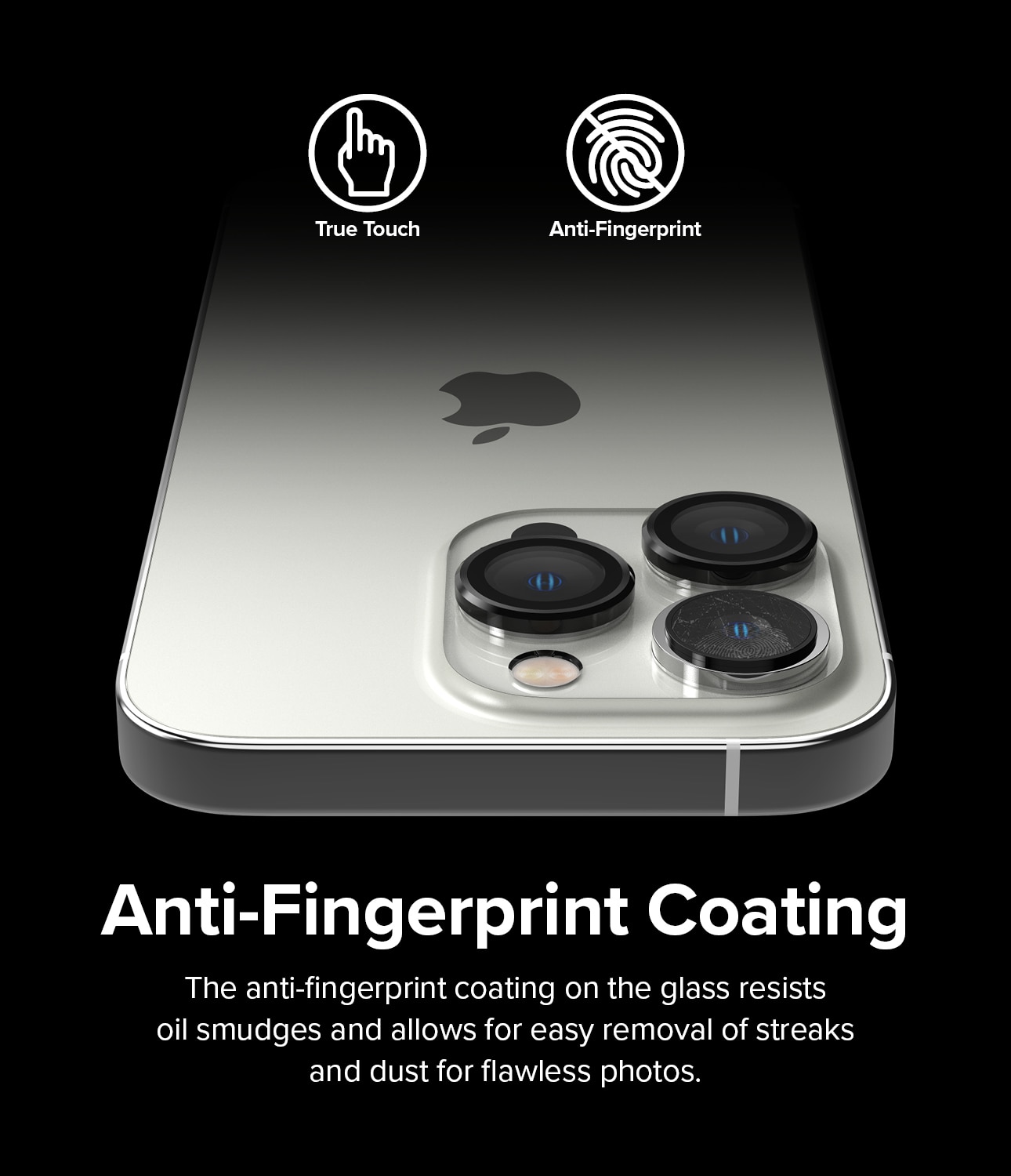iPhone 14 Pro Linsskydd med aluminiumram, svart
