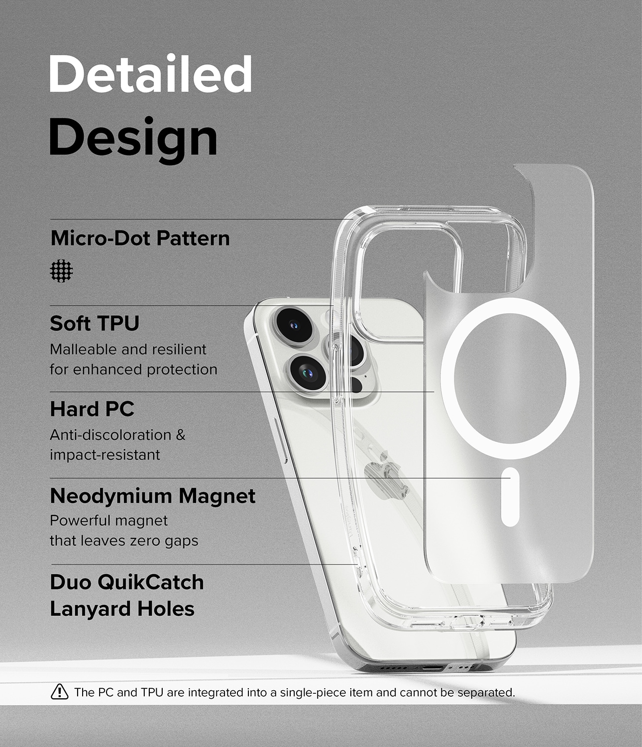 iPhone 15 Pro Fusion MagSafe Skal, Matt transparent