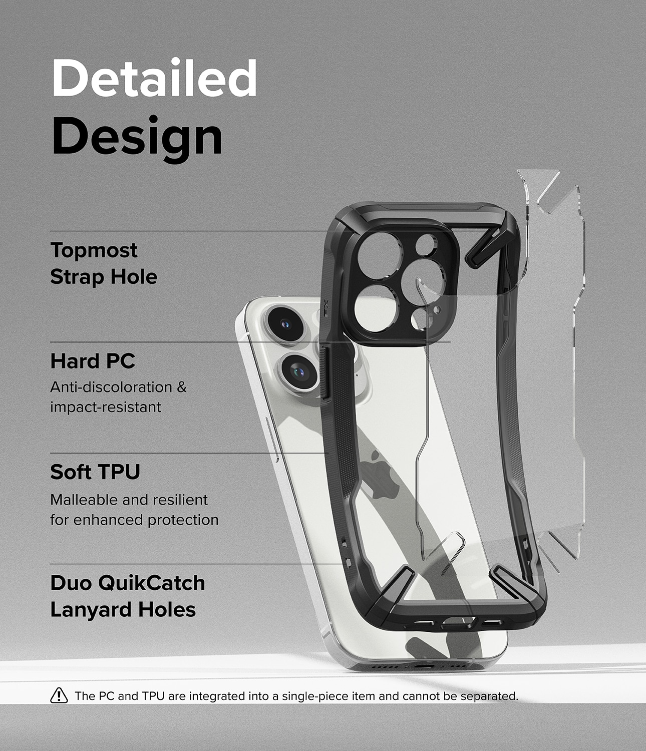 iPhone 15 Pro Fusion X Skal, svart/genomskinlig
