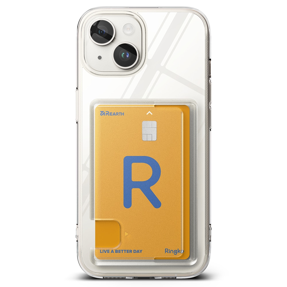 iPhone 15 Fusion Skal med kortfack, Genomskinlig