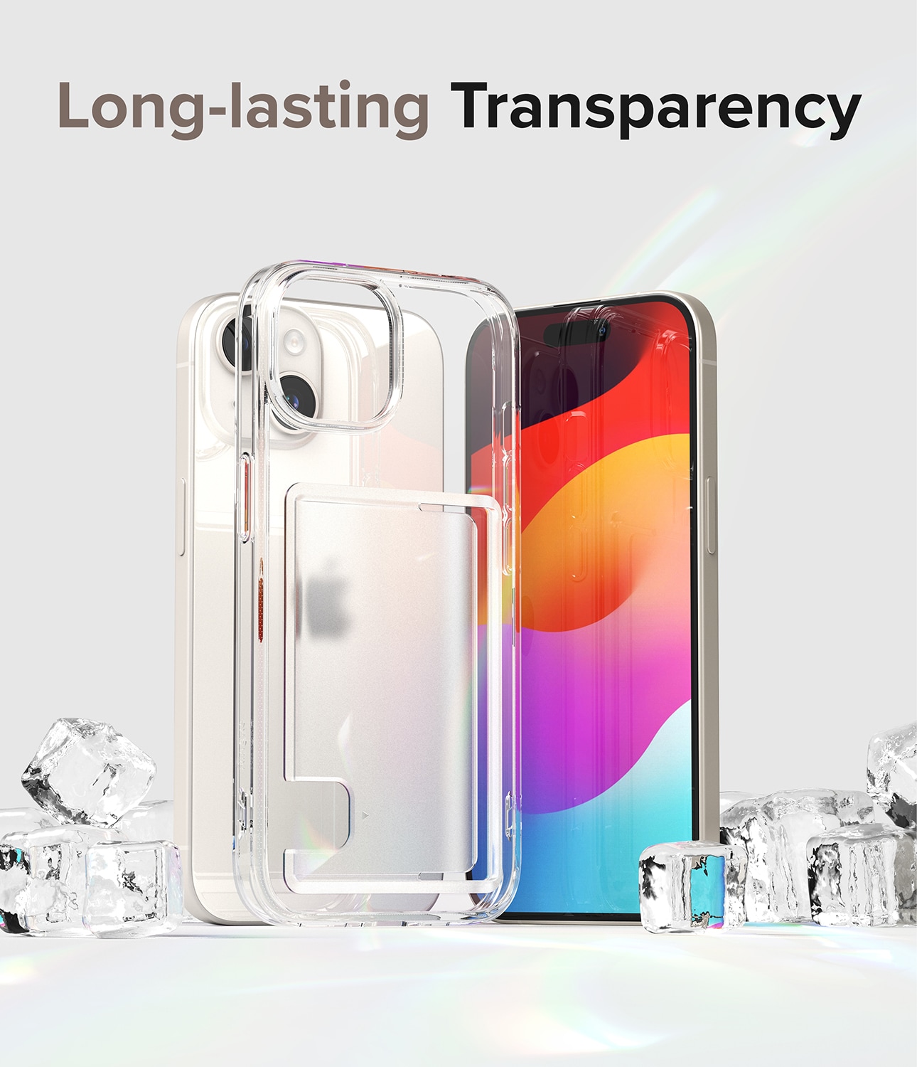 iPhone 15 Fusion Skal med kortfack, Genomskinlig