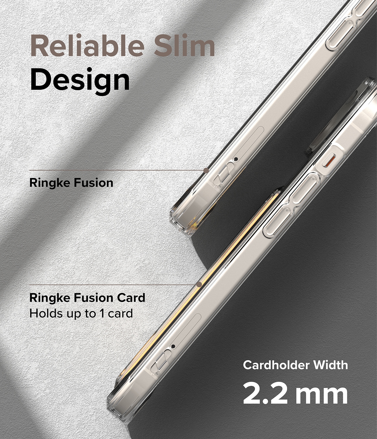 iPhone 15 Fusion Skal med kortfack, Genomskinlig