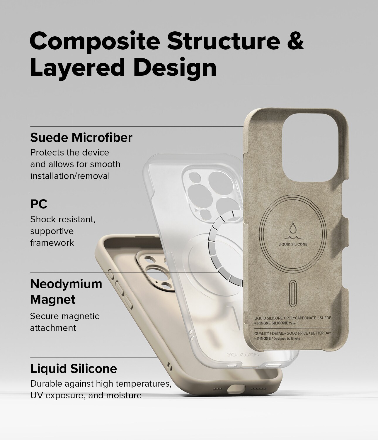 iPhone 16 Pro Max MagSafe silikonskal, Stone