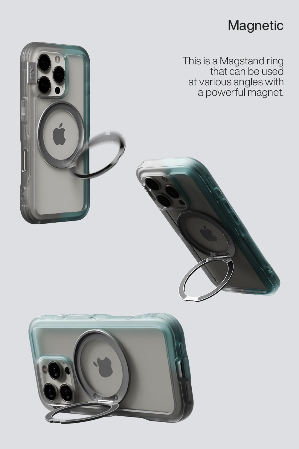 iPhone 16 Pro Arche MagSafe Skal med ställ Blue/Future Dusk