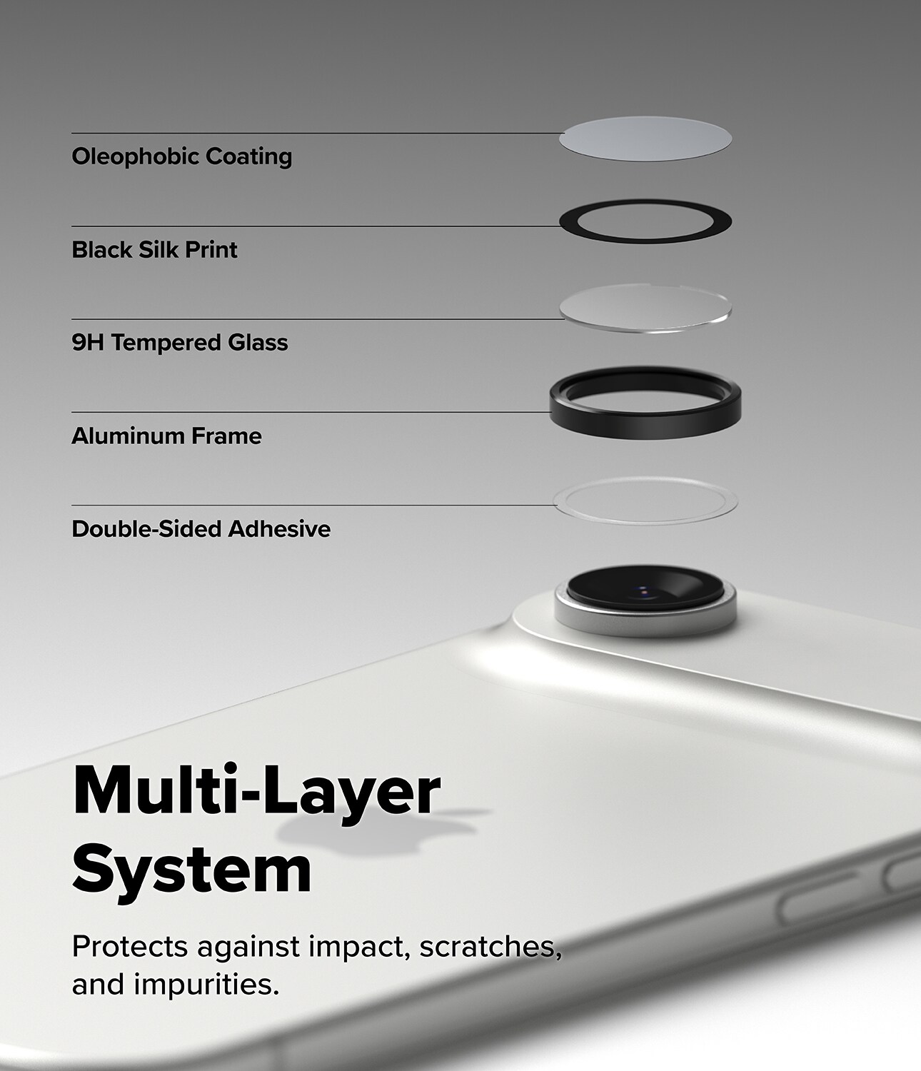 iPhone 17 Air 2-pack Linsskydd med aluminiumram, Svart